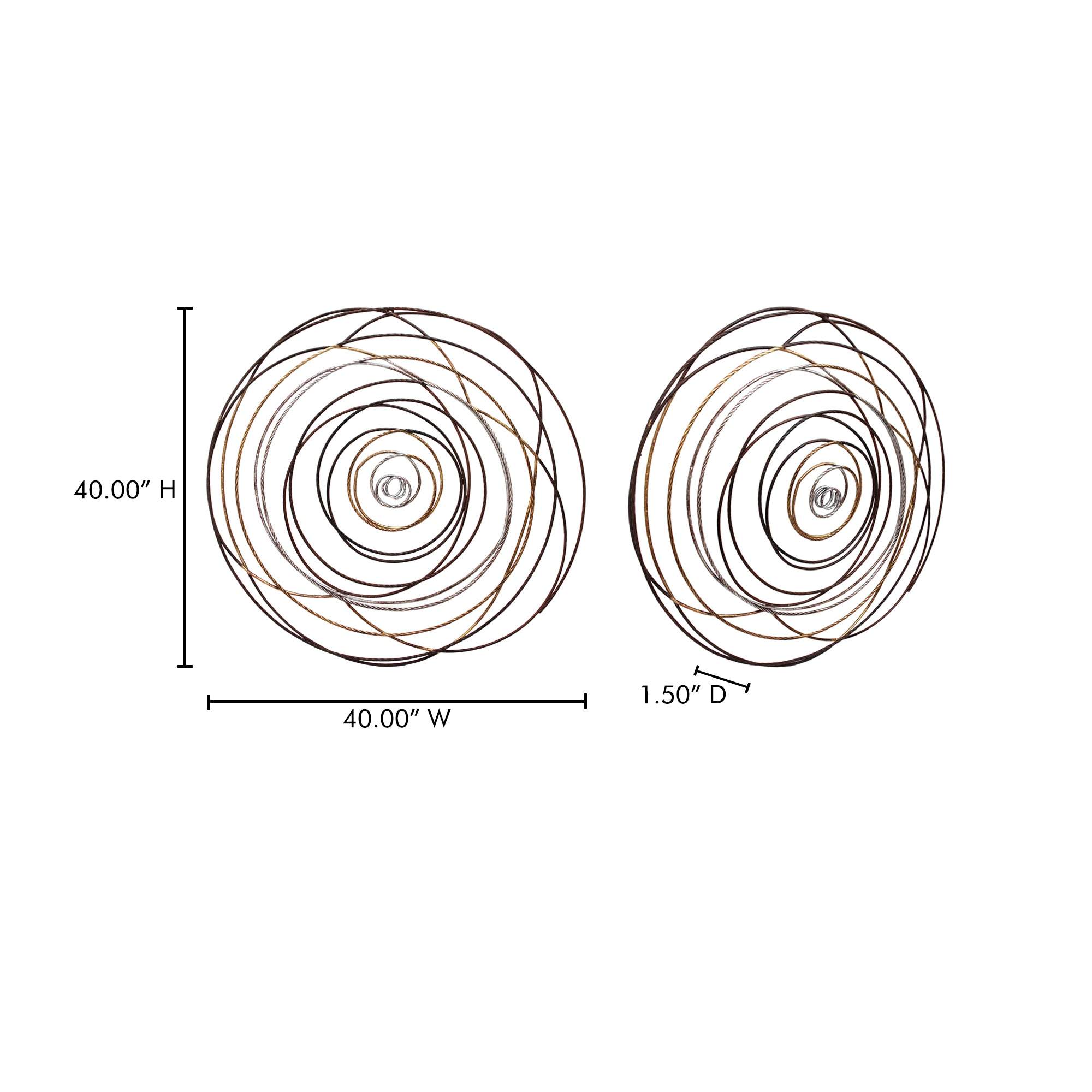 Iron Braid Wall Décor Mulitcolor - Central Designs