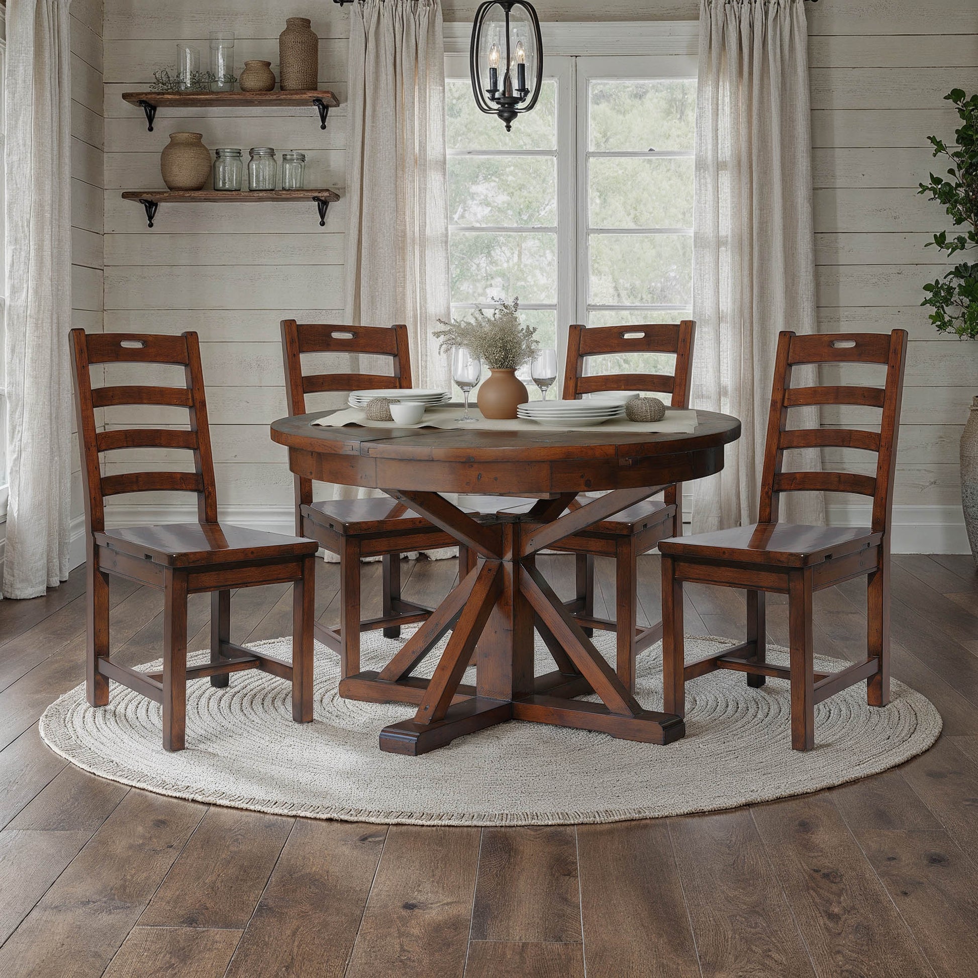 Irish Coast Round 47/63" Extension Dining Table - African Dusk - Central Designs