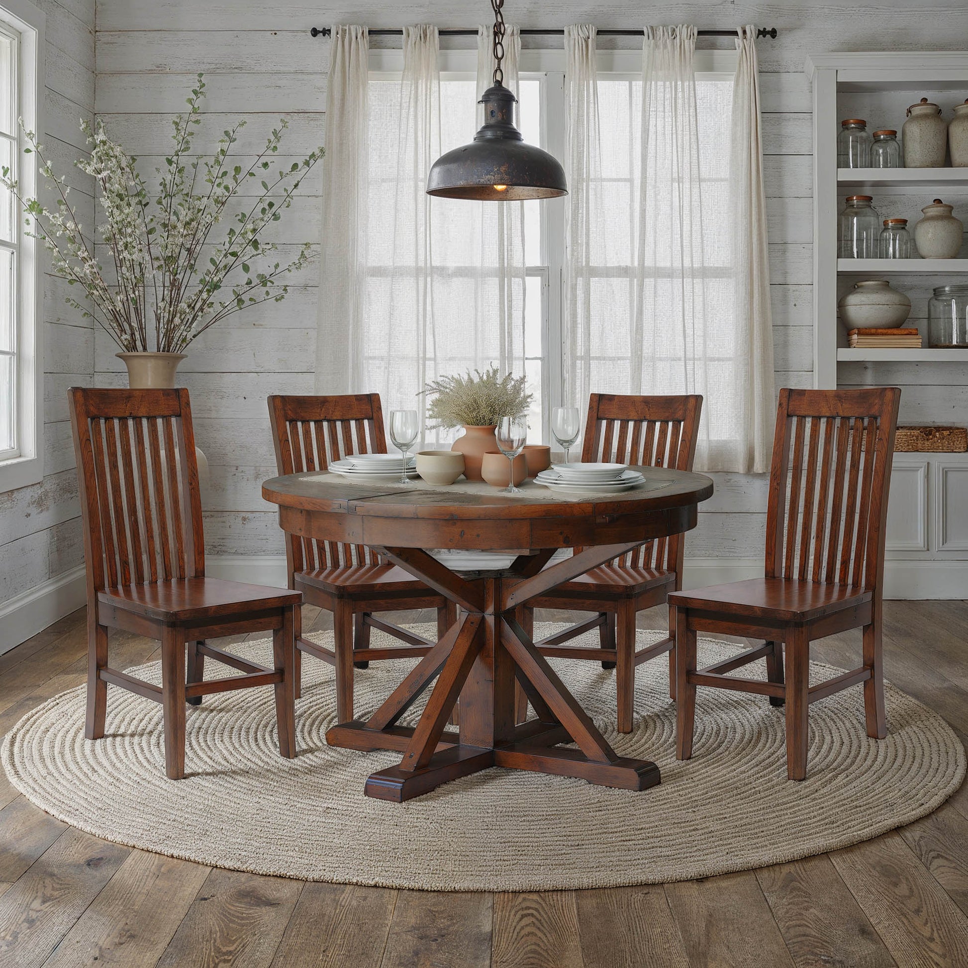 Irish Coast Round 47/63" Extension Dining Table - African Dusk - Central Designs