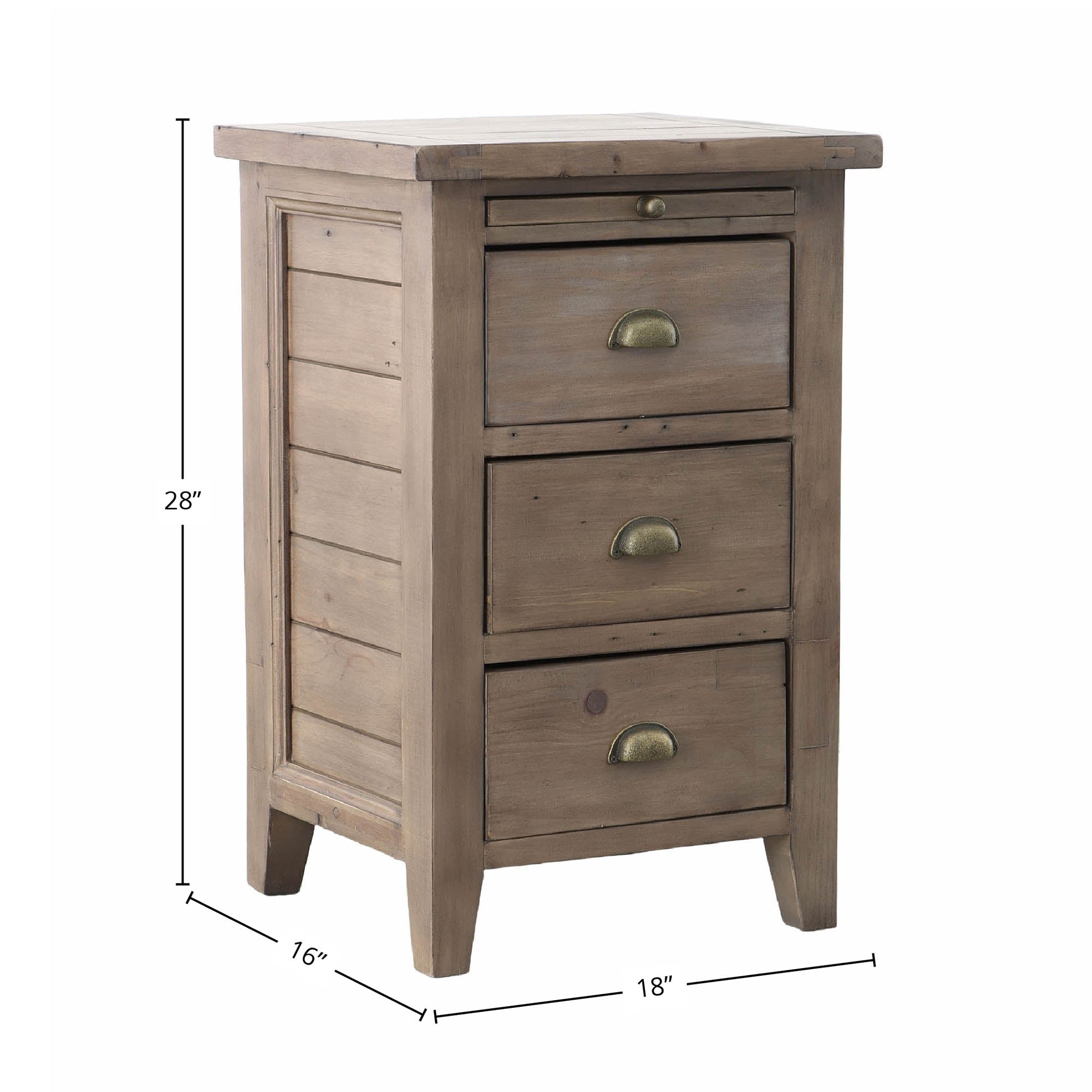 Irish Coast 3 Drw Nightstand - Sundried - Central Designs