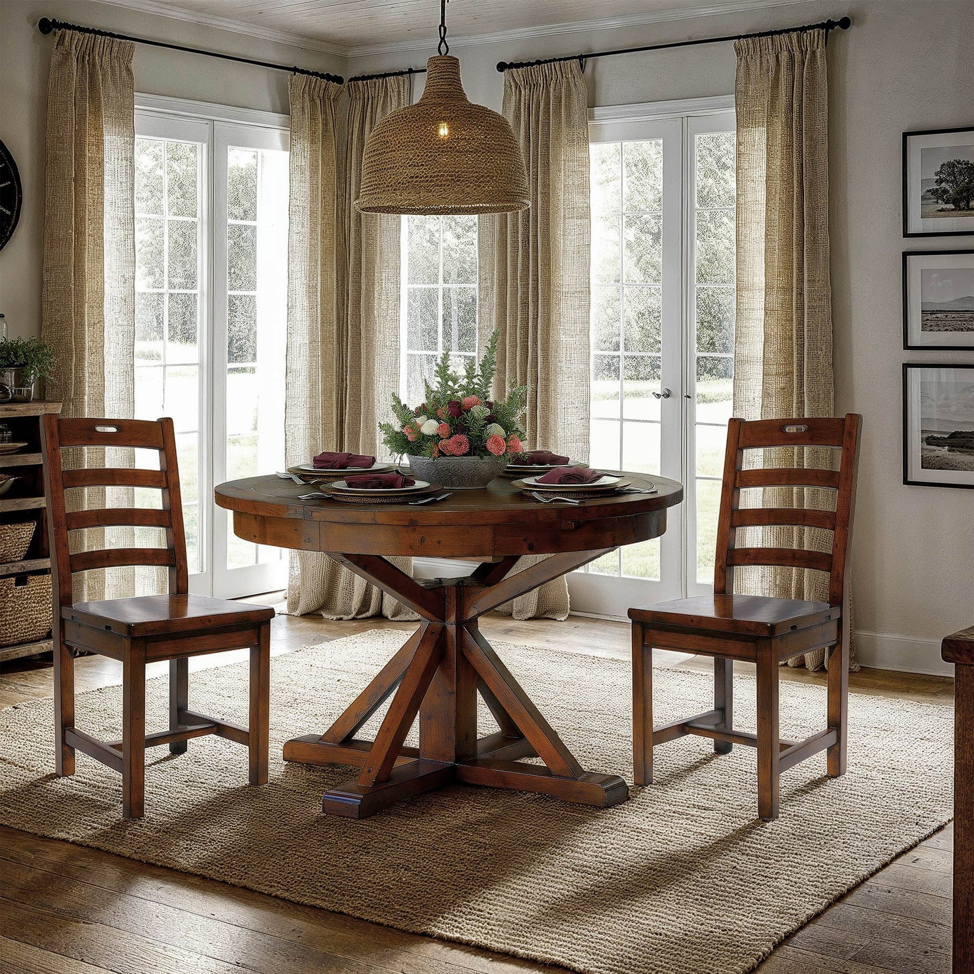 Irish Coast Round 47/63" Extension Dining Table - African Dusk - Central Designs