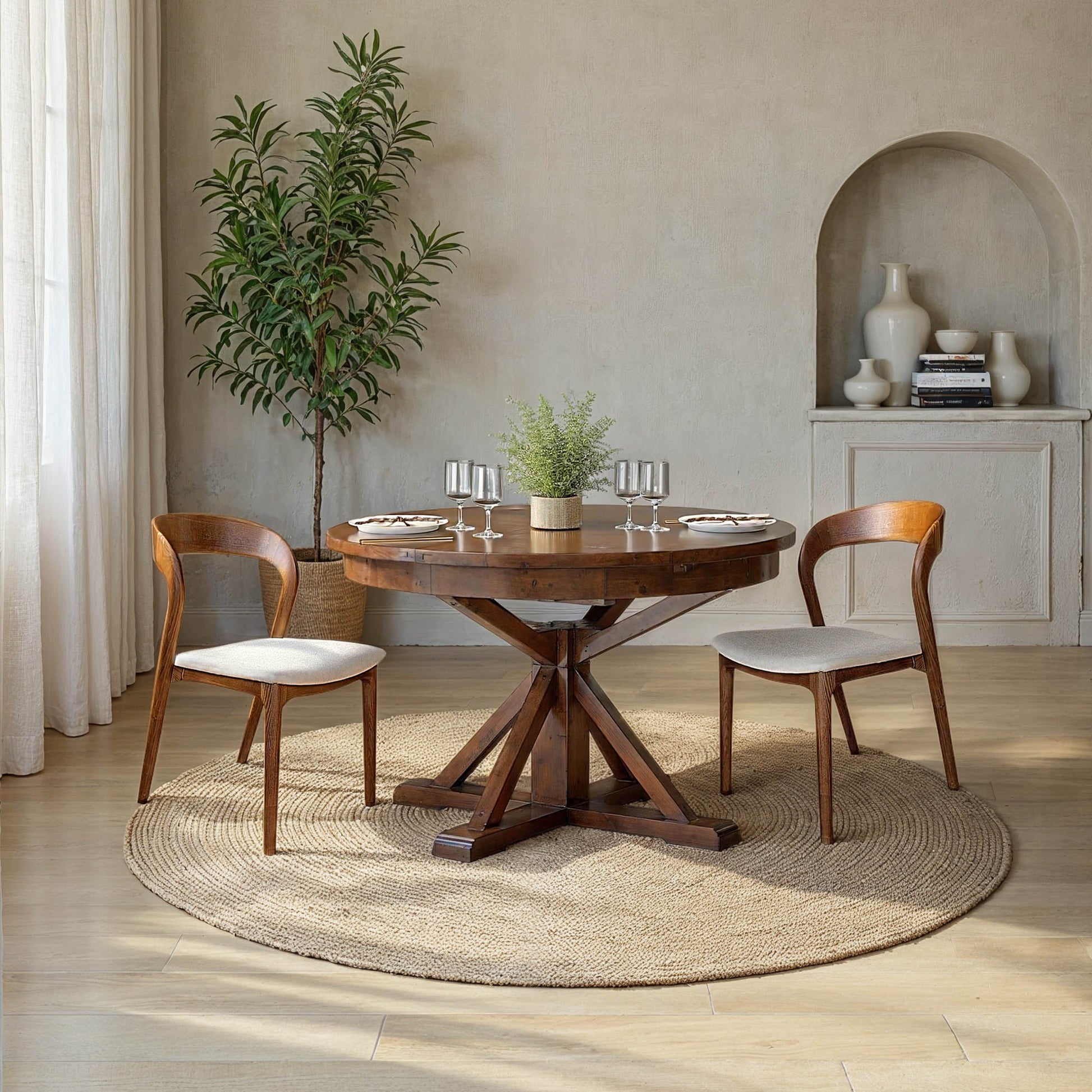Irish Coast Round 47/63" Extension Dining Table - African Dusk - Central Designs