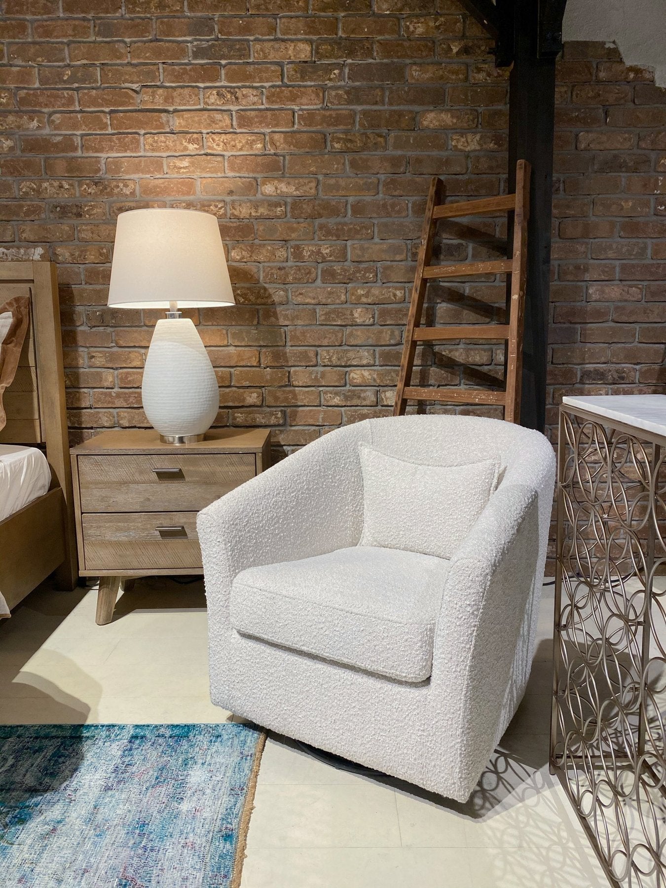 Carmen Club Chair - Boucle Cream - Central Designs