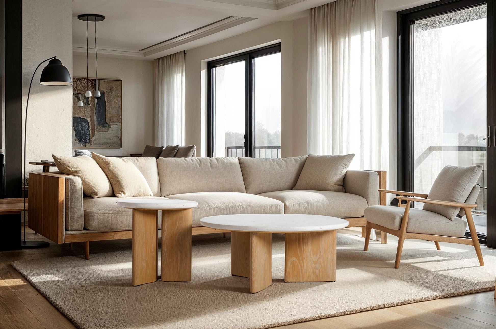 Infinity Coffee Table - Seashell Finish - Central Designs