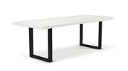 Brooks - Dining Table - U Base - 40" x 116" - White Wash Top - Black Base