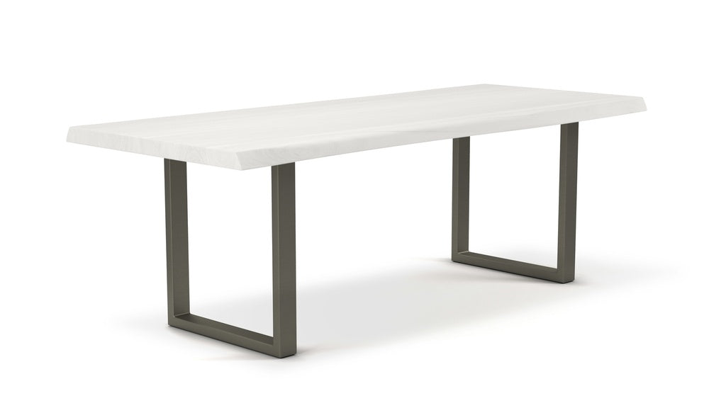 Brooks - Dining Table - U Base - 40" x 116" - White Wash Top - Pewter Base