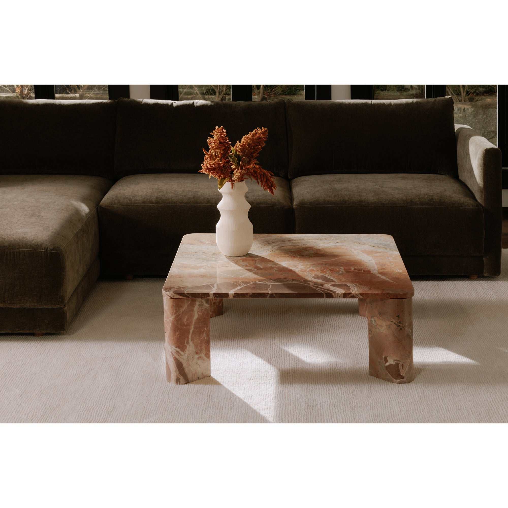 Segment Coffee Table Orange Levante Marble - Central Designs