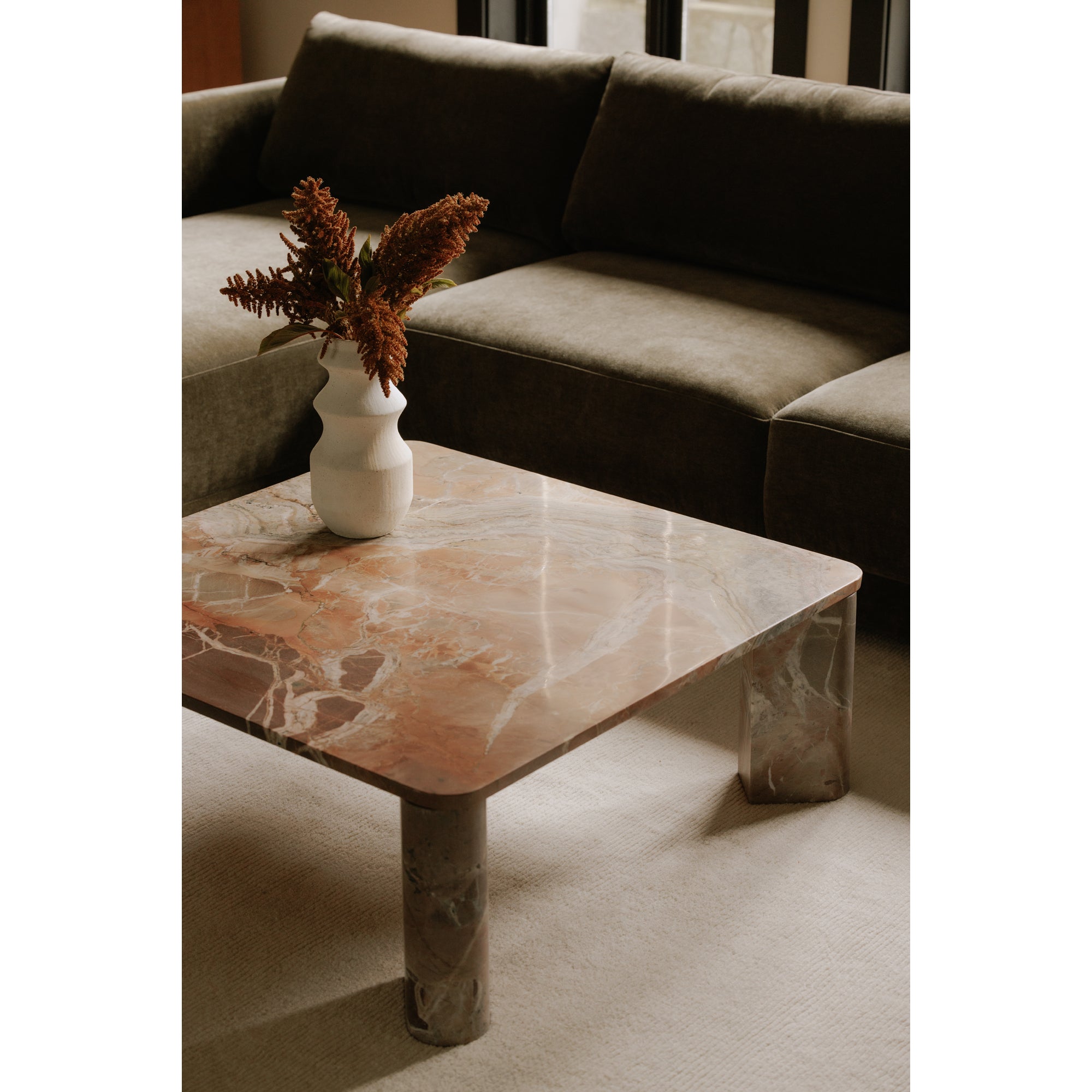 Segment Coffee Table Orange Levante Marble - Central Designs
