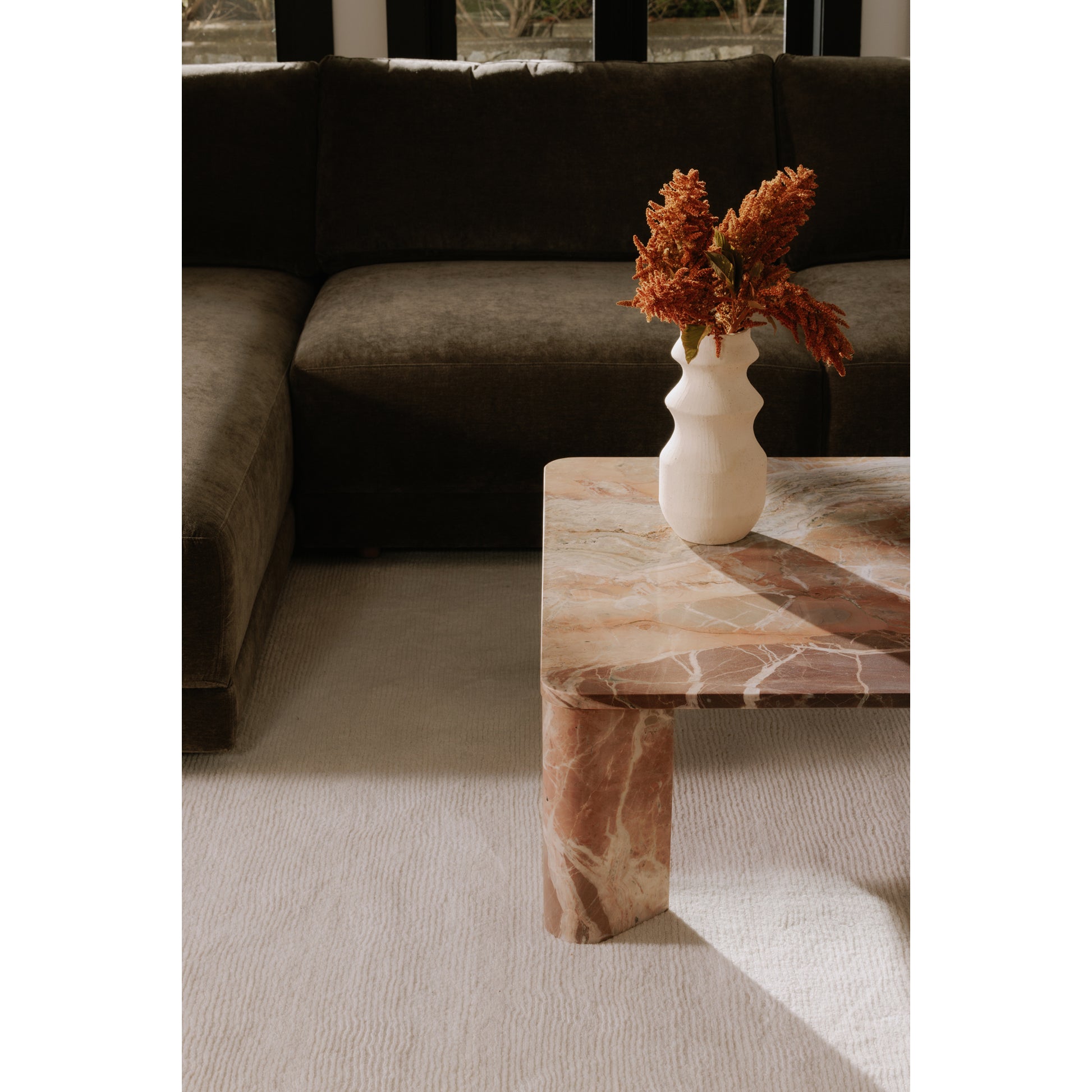 Segment Coffee Table Orange Levante Marble - Central Designs
