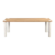 Century Dining Table Natural White Marble Leg