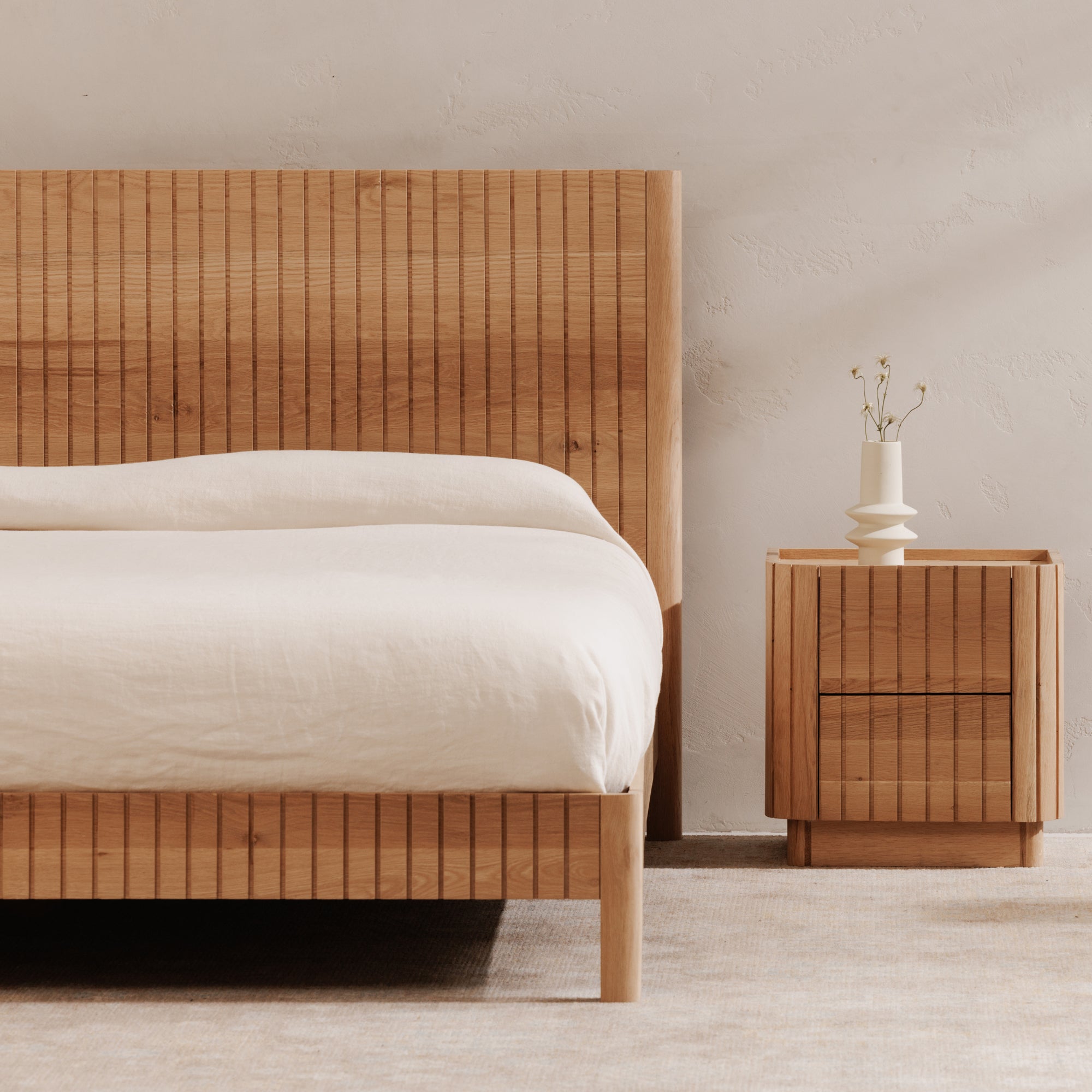 Povera Queen Bed Natural Oak