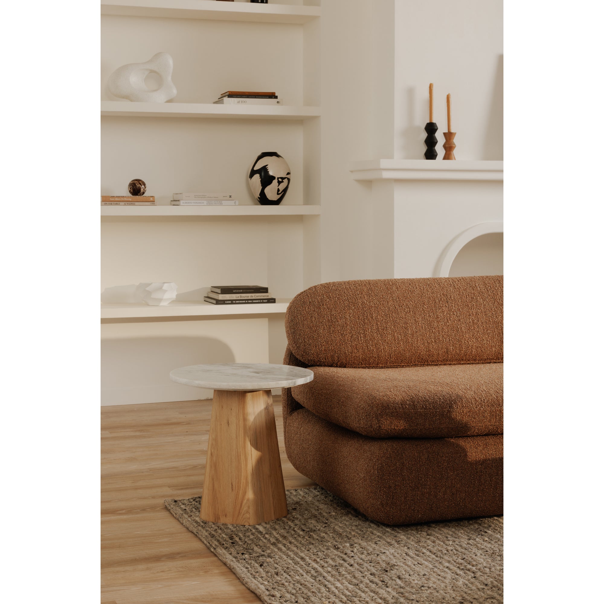 Evelyn Accent Table Ashen Grey Matrix Marble - Central Designs