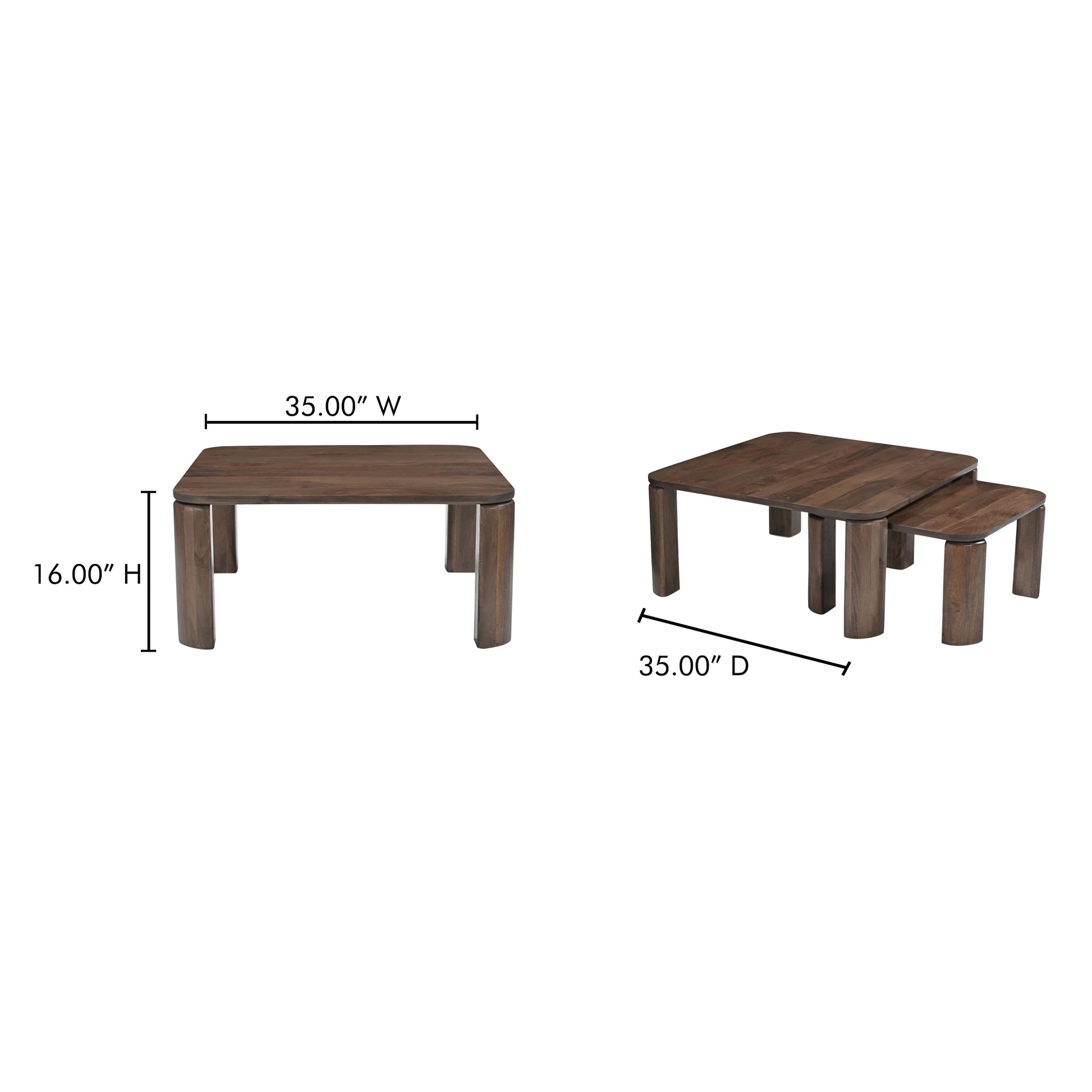 Bailey Nesting Coffee Table Deep Brown - Central Designs
