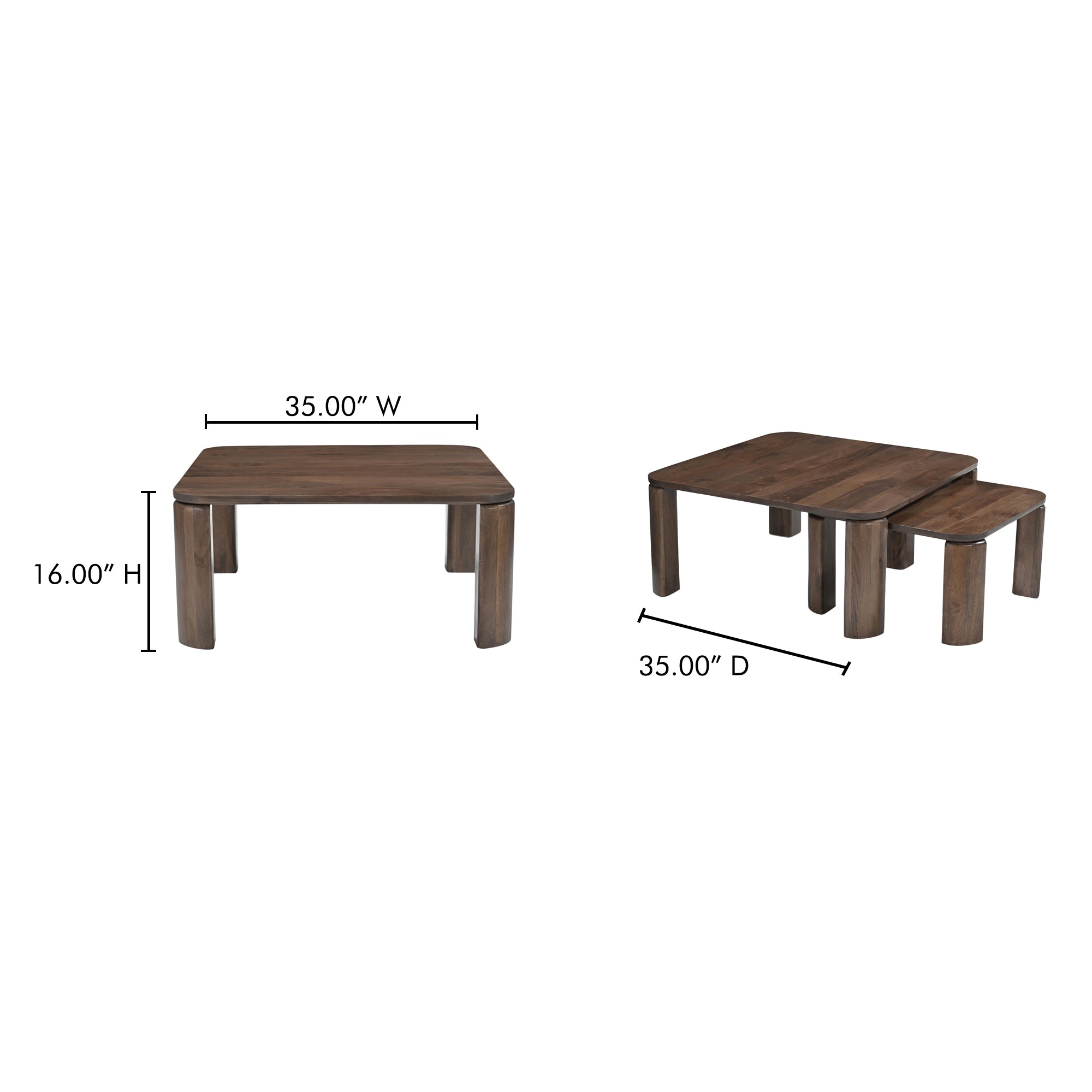 Bailey Nesting Coffee Table Deep Brown - Central Designs
