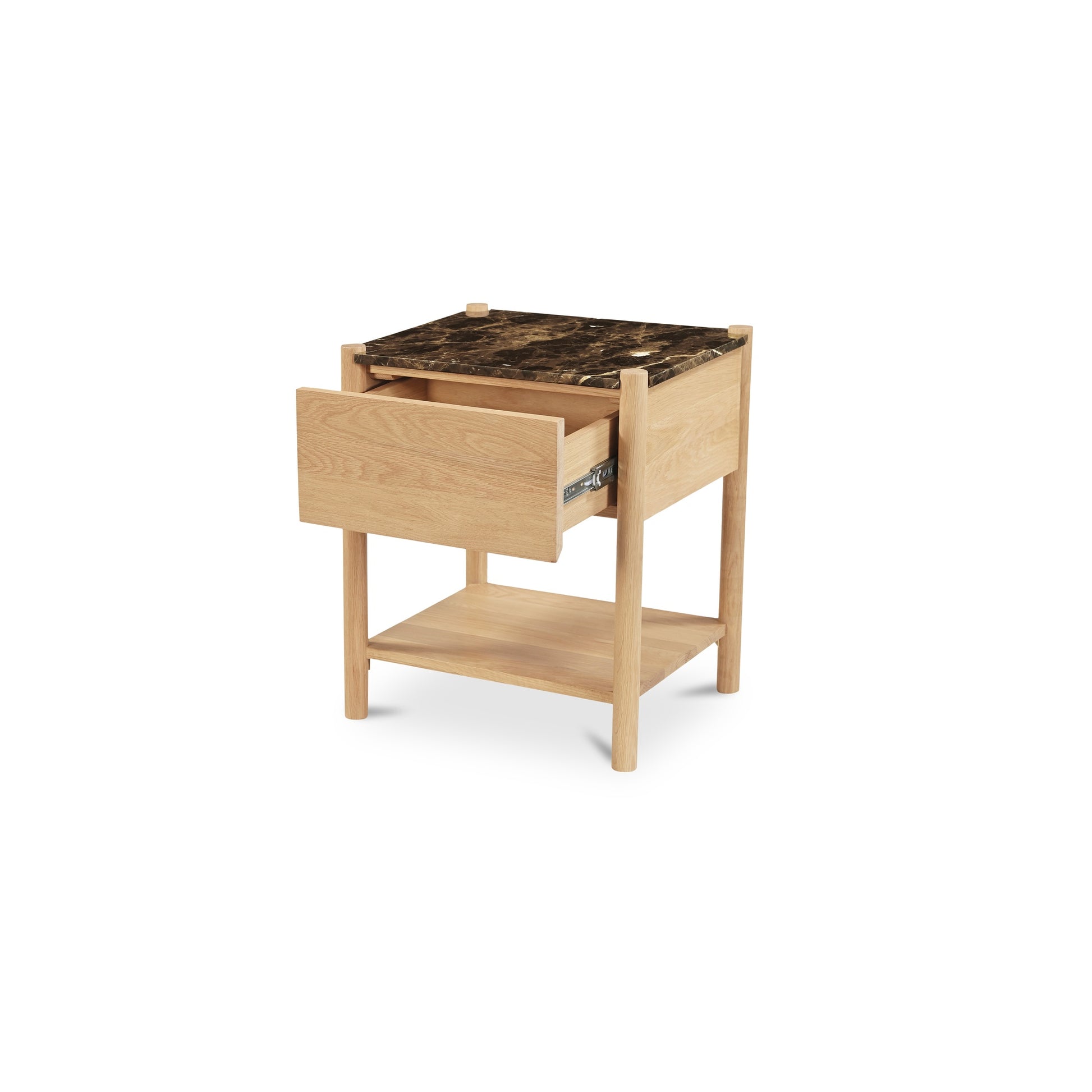 Elio Nightstand Dark Emperador Marble - Central Designs