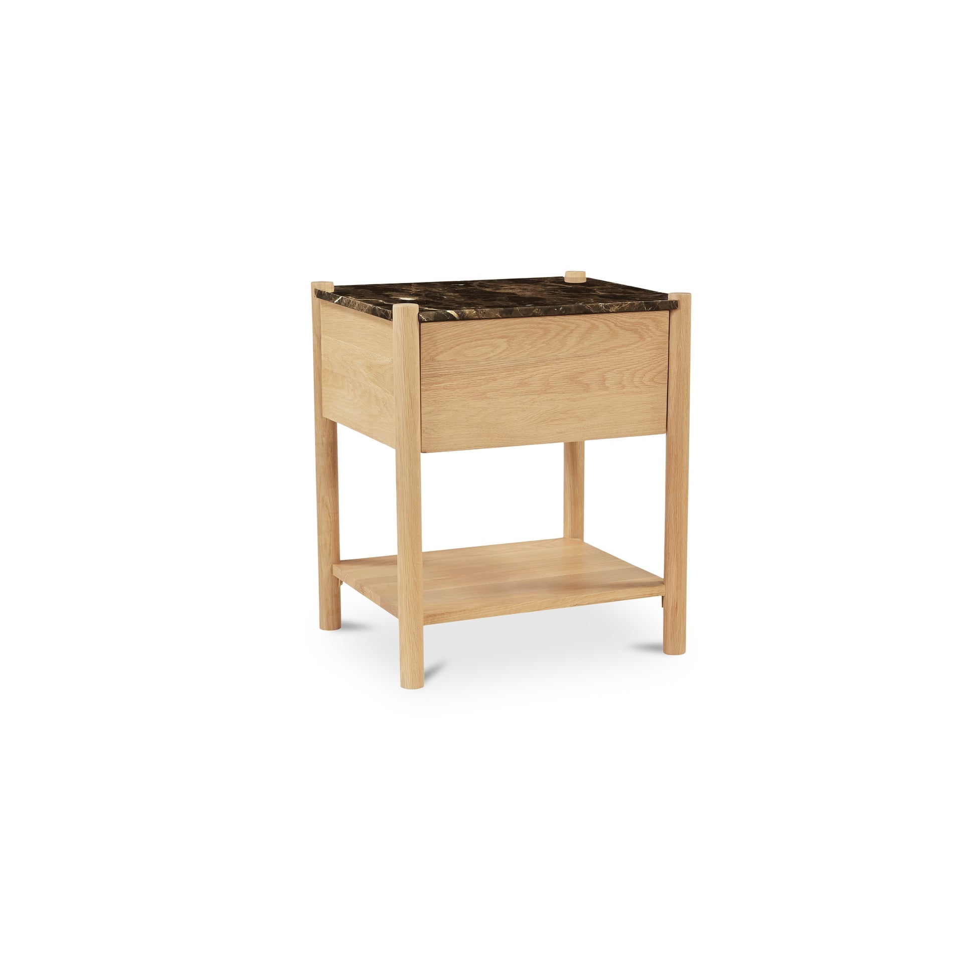 Elio Nightstand Dark Emperador Marble - Central Designs