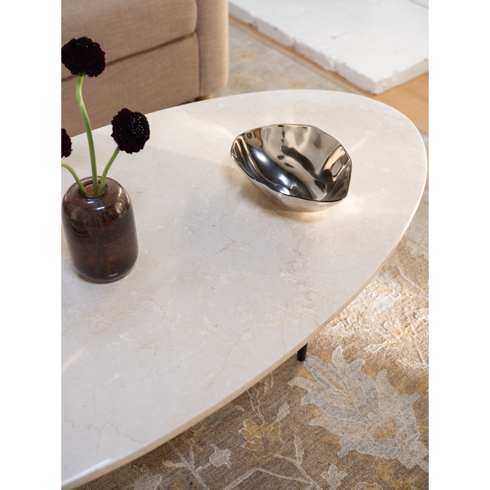 Winona Coffee Table Botticino Beige Marble - Central Designs