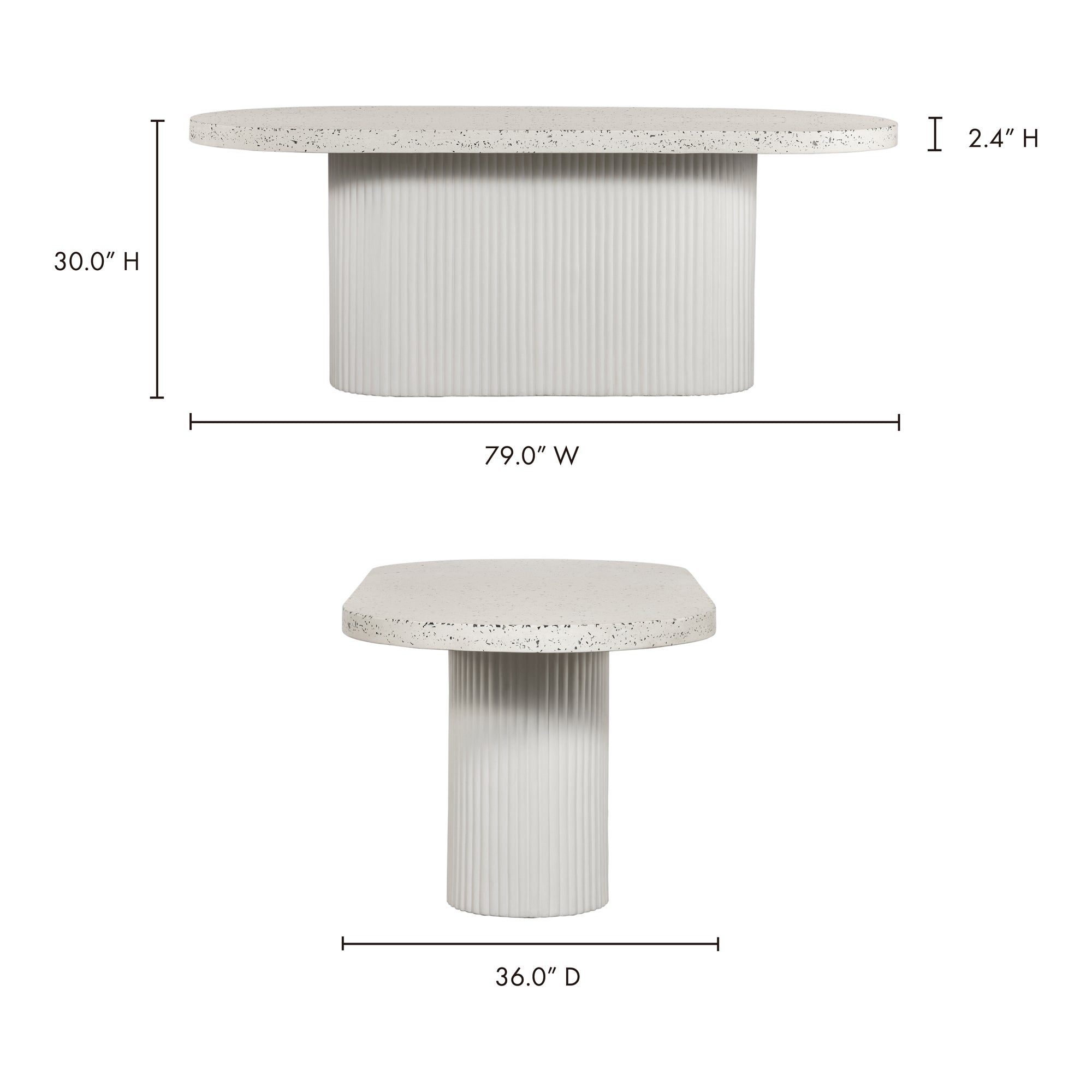 Lyon Outdoor Dining Table White Terrazzo - Central Designs