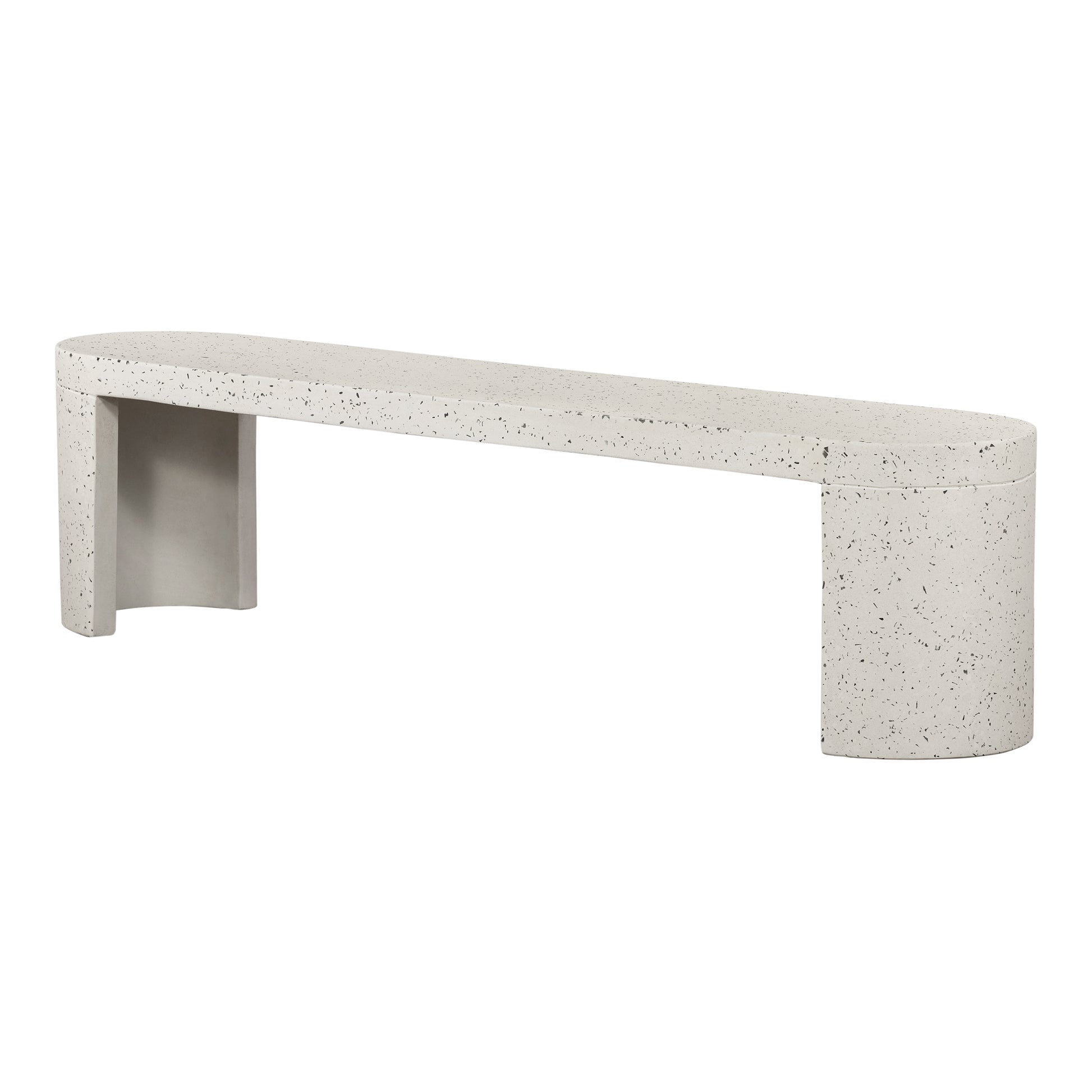 Lyon Outdoor Bench White Terrazzo - Central Designs