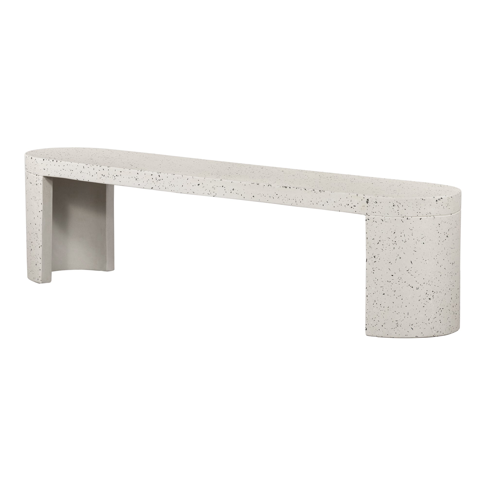 Lyon Outdoor Bench White Terrazzo - Central Designs
