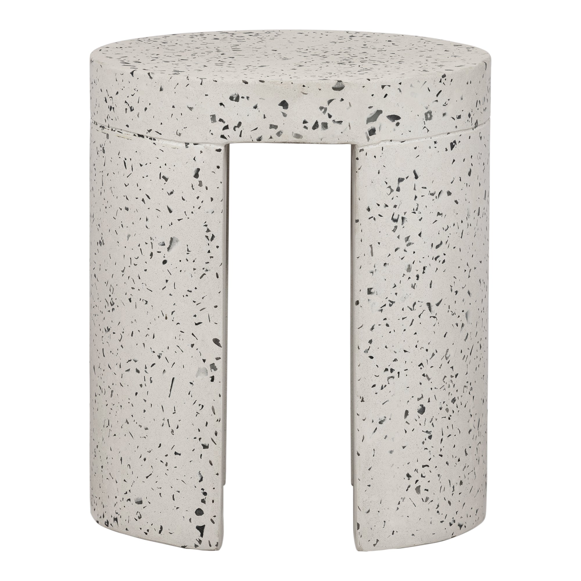 Lyon Outdoor Stool White Terrazzo - Central Designs