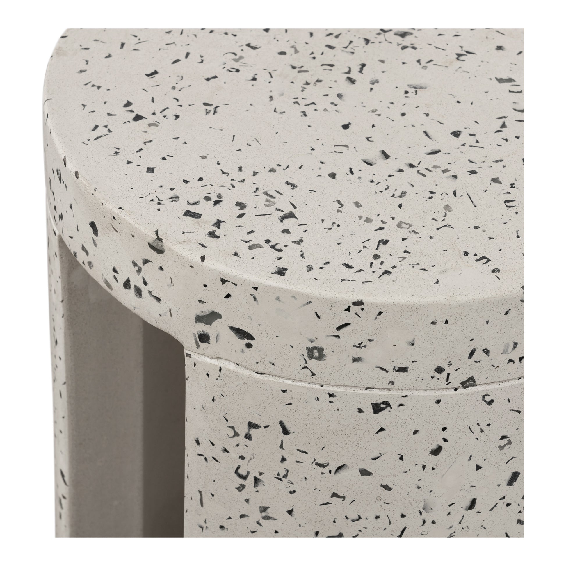 Lyon Outdoor Stool White Terrazzo - Central Designs