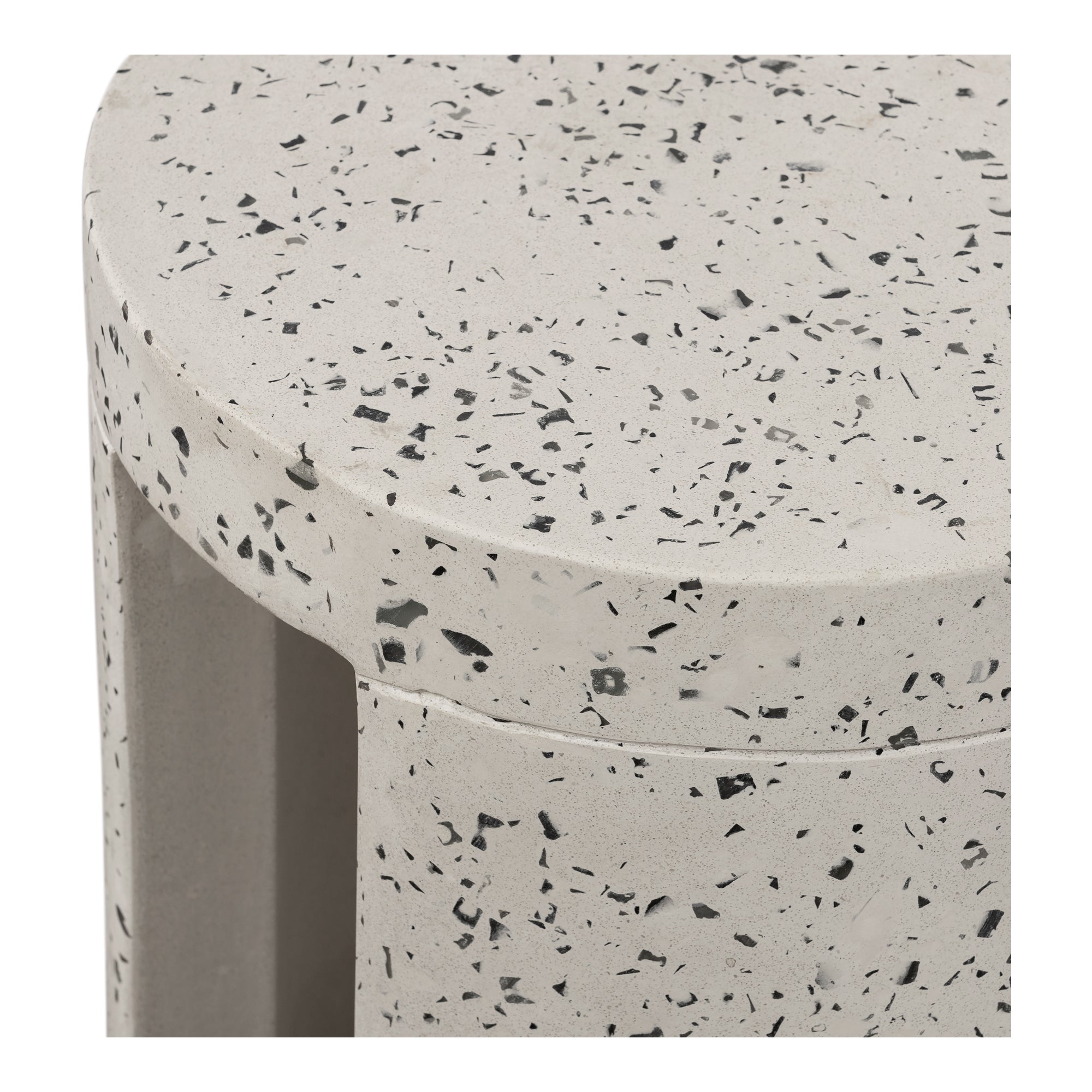 Lyon Outdoor Stool White Terrazzo - Central Designs