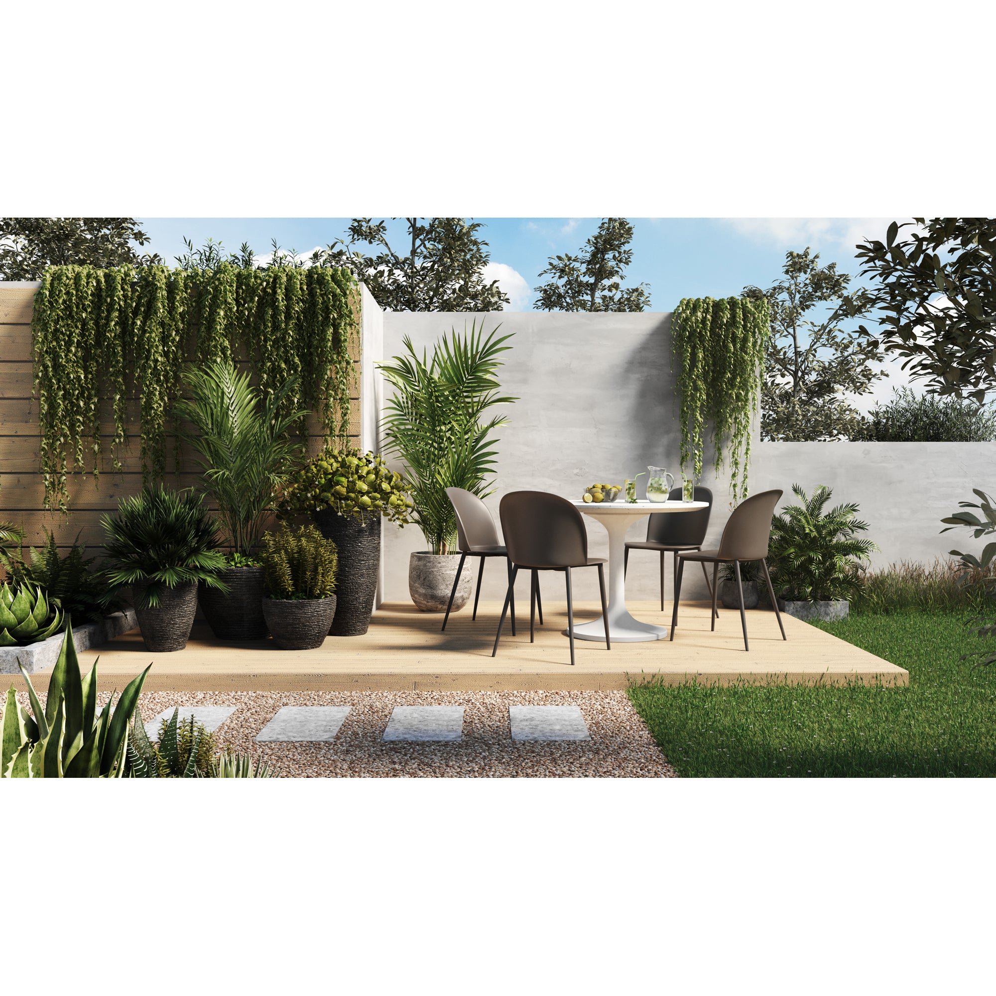 Tuli Outdoor Cafe Table White Terrazzo - Central Designs
