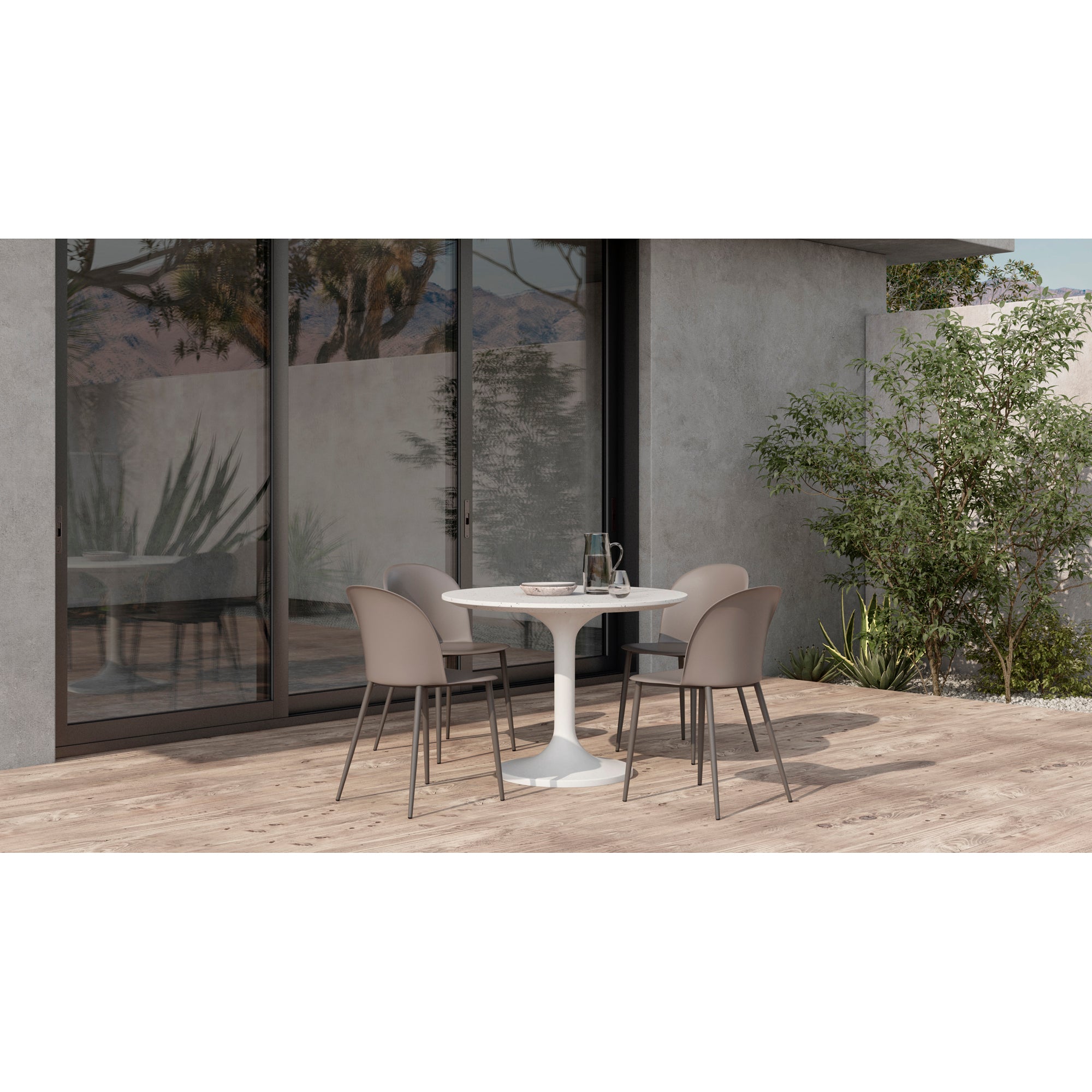 Tuli Outdoor Cafe Table White Terrazzo - Central Designs