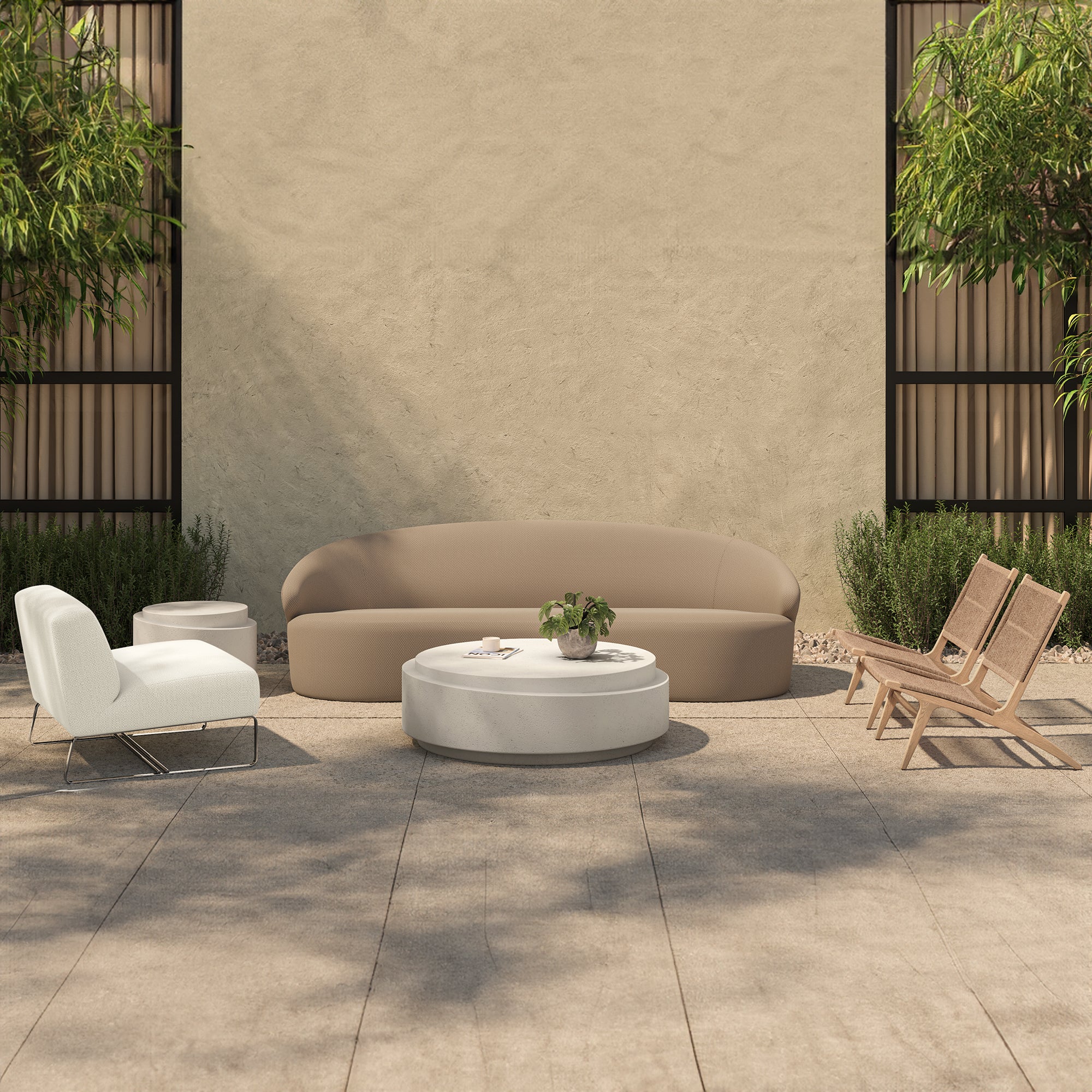 Cosmo Outdoor Coffee Table Off White - Central Designs