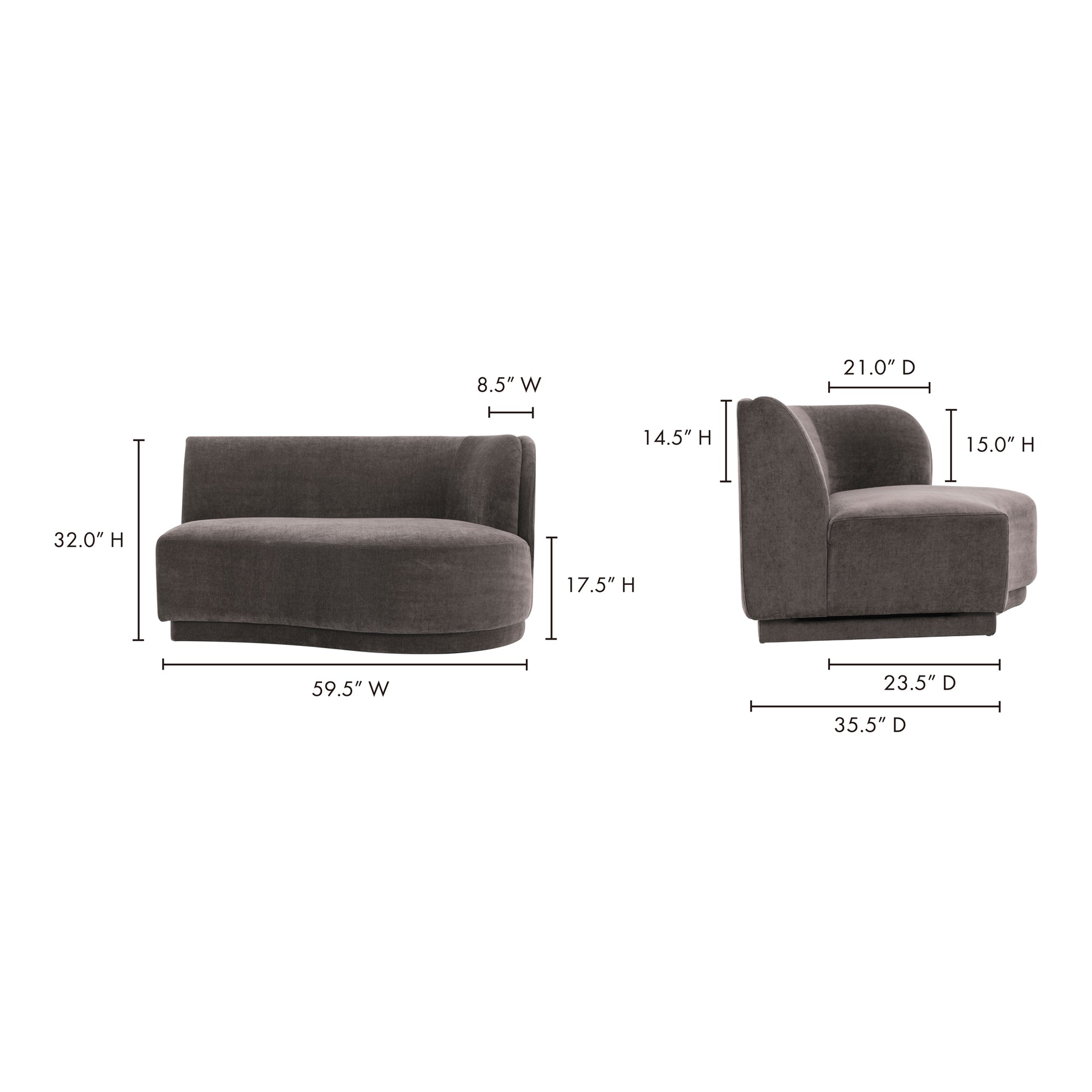 Yoon 2 Seat Sofa Right - Central Designs