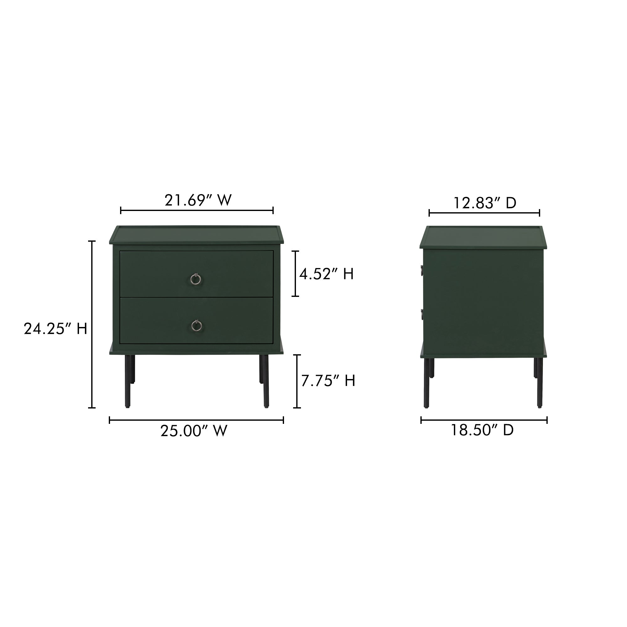 Reagan Nightstand Deep Green - Central Designs