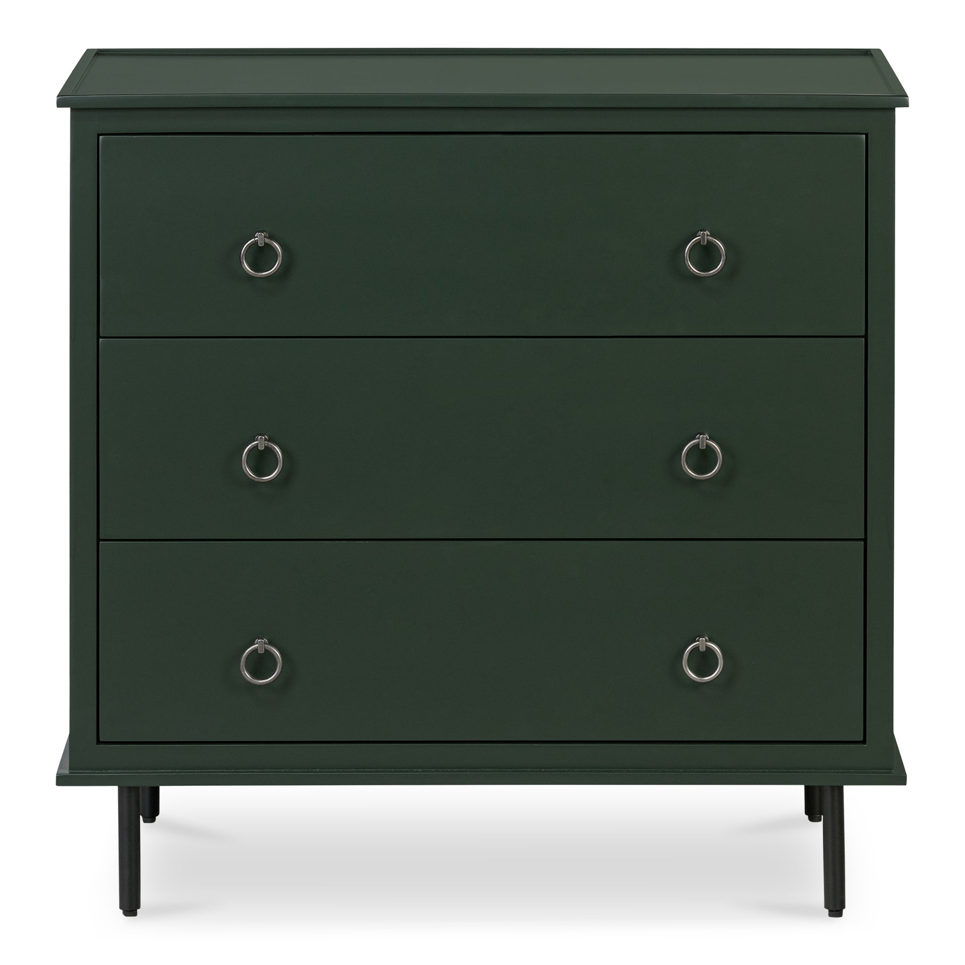 Reagan 3 Drawer Nightstand Deep Green - Central Designs