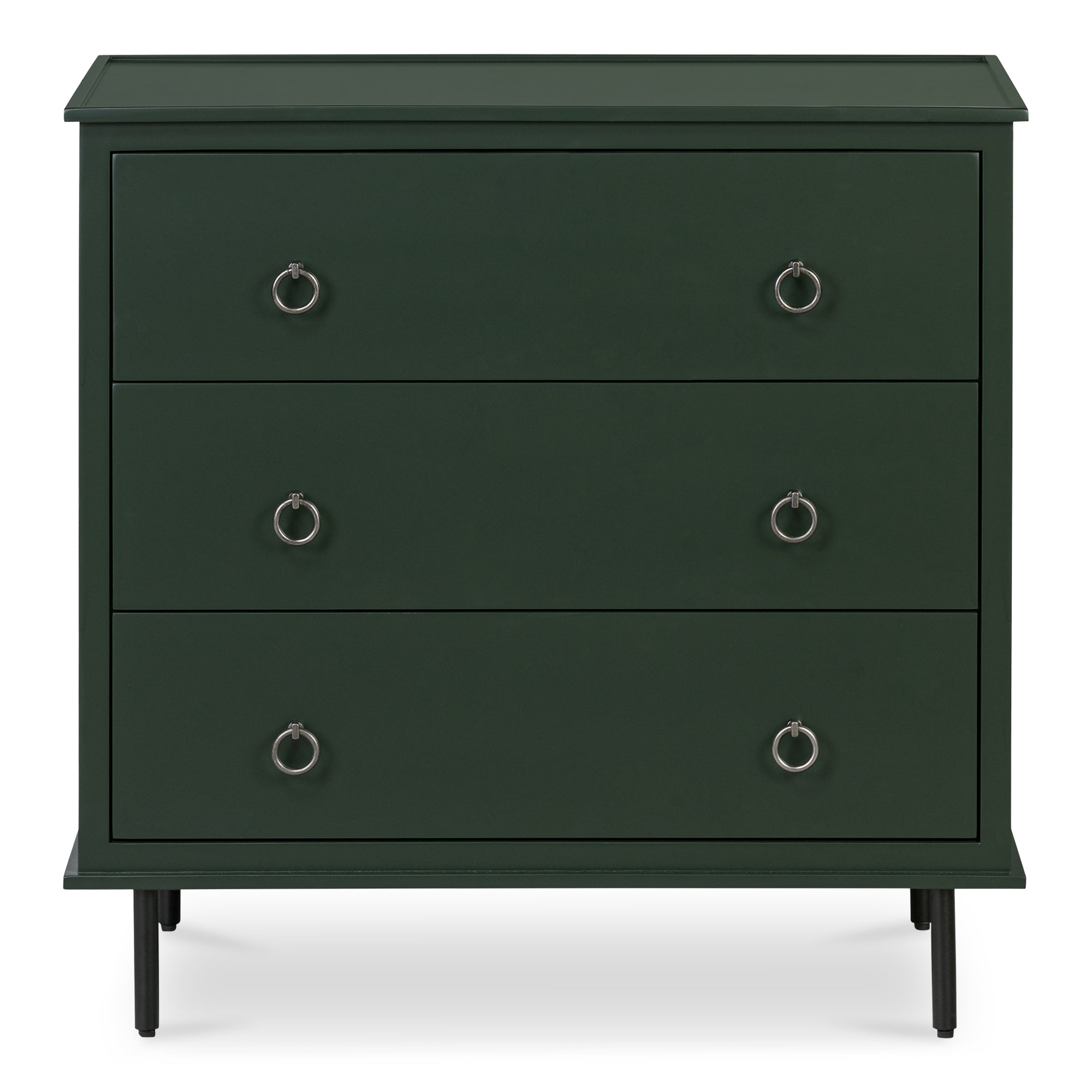 Reagan 3 Drawer Nightstand Deep Green - Central Designs