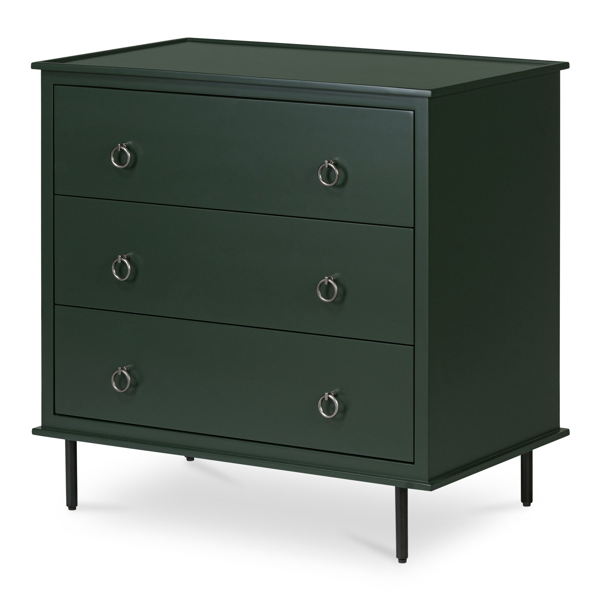 Reagan 3 Drawer Nightstand Deep Green - Central Designs