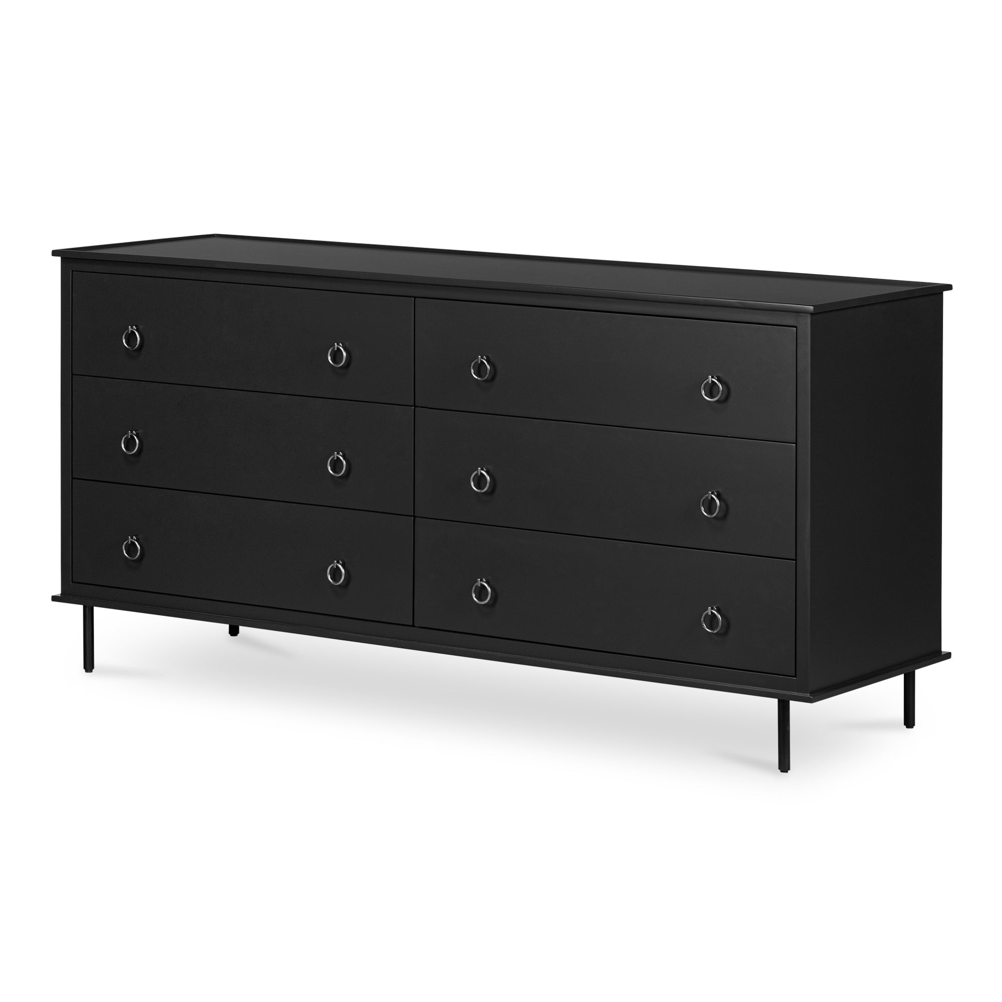 Reagan 6 Drawer Dresser Black - Central Designs