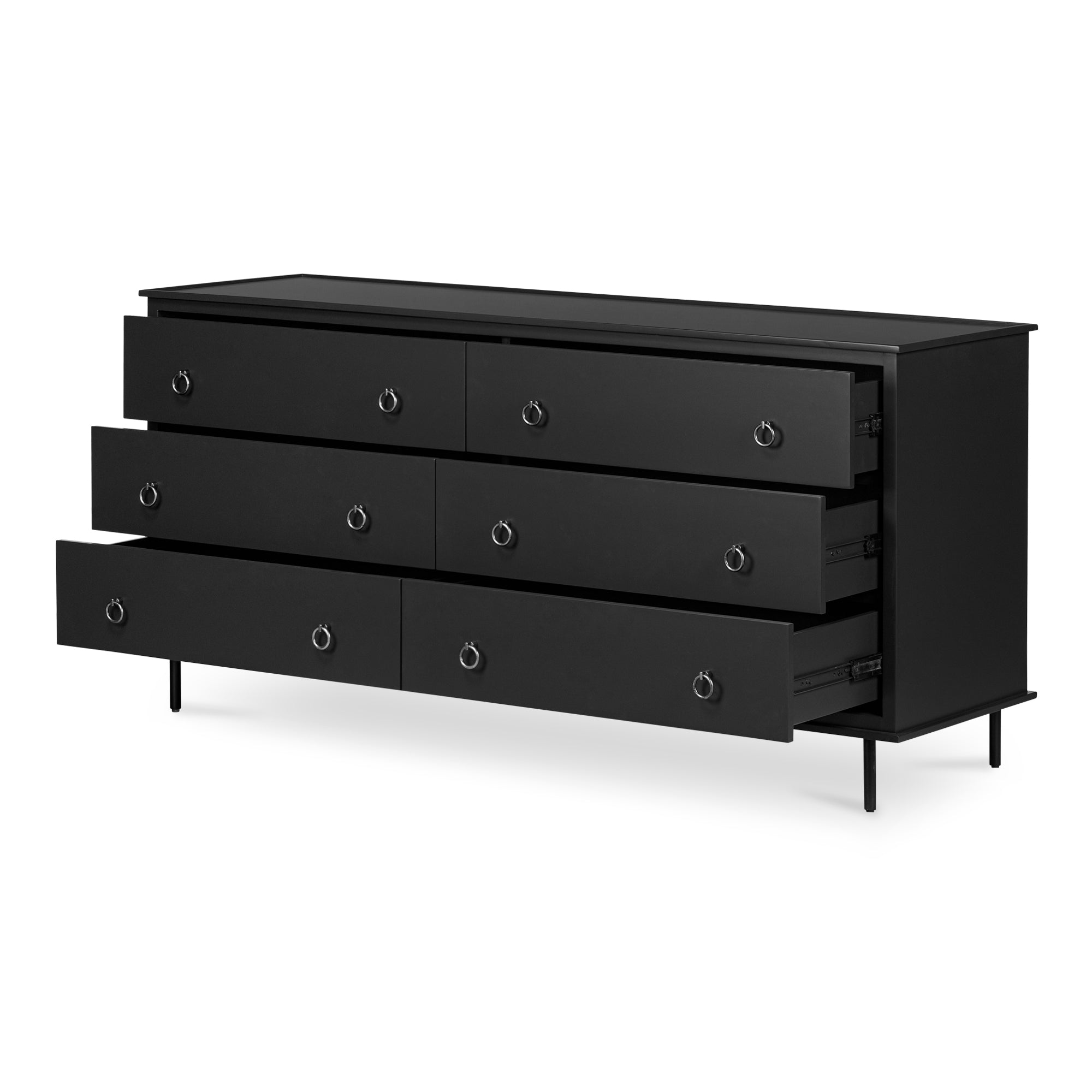 Reagan 6 Drawer Dresser Black - Central Designs