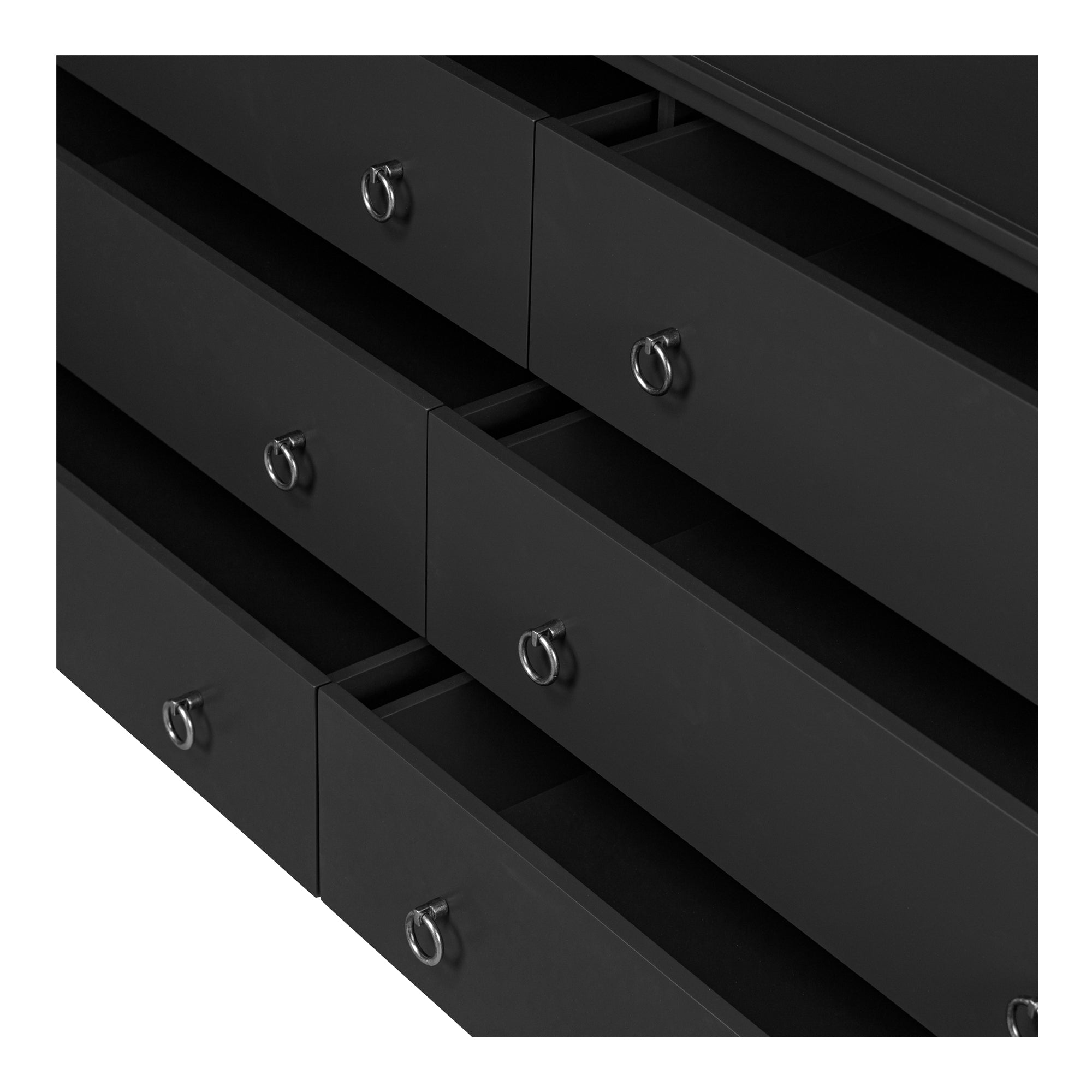 Reagan 6 Drawer Dresser Black - Central Designs