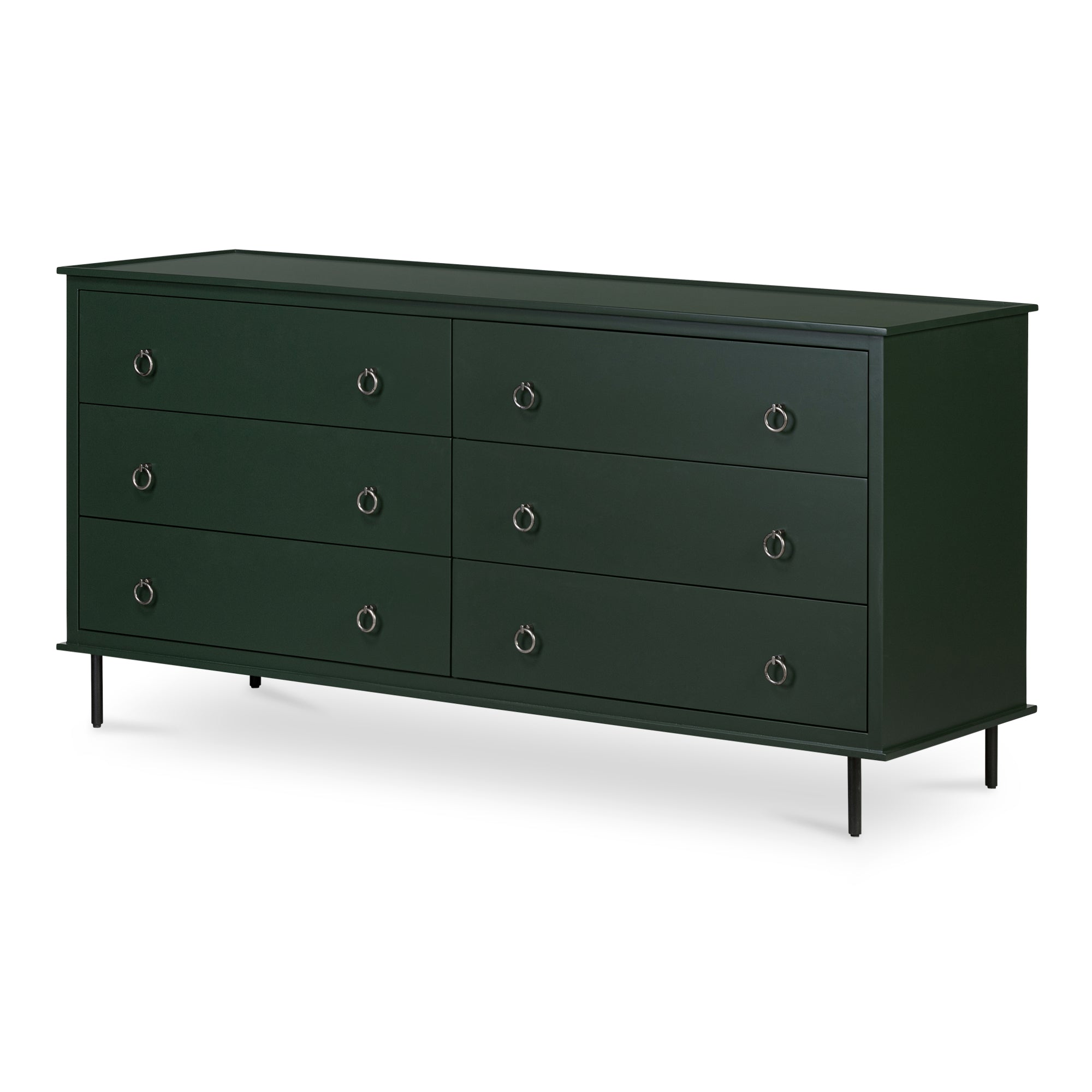 Reagan 6 Drawer Dresser Deep Green - Central Designs