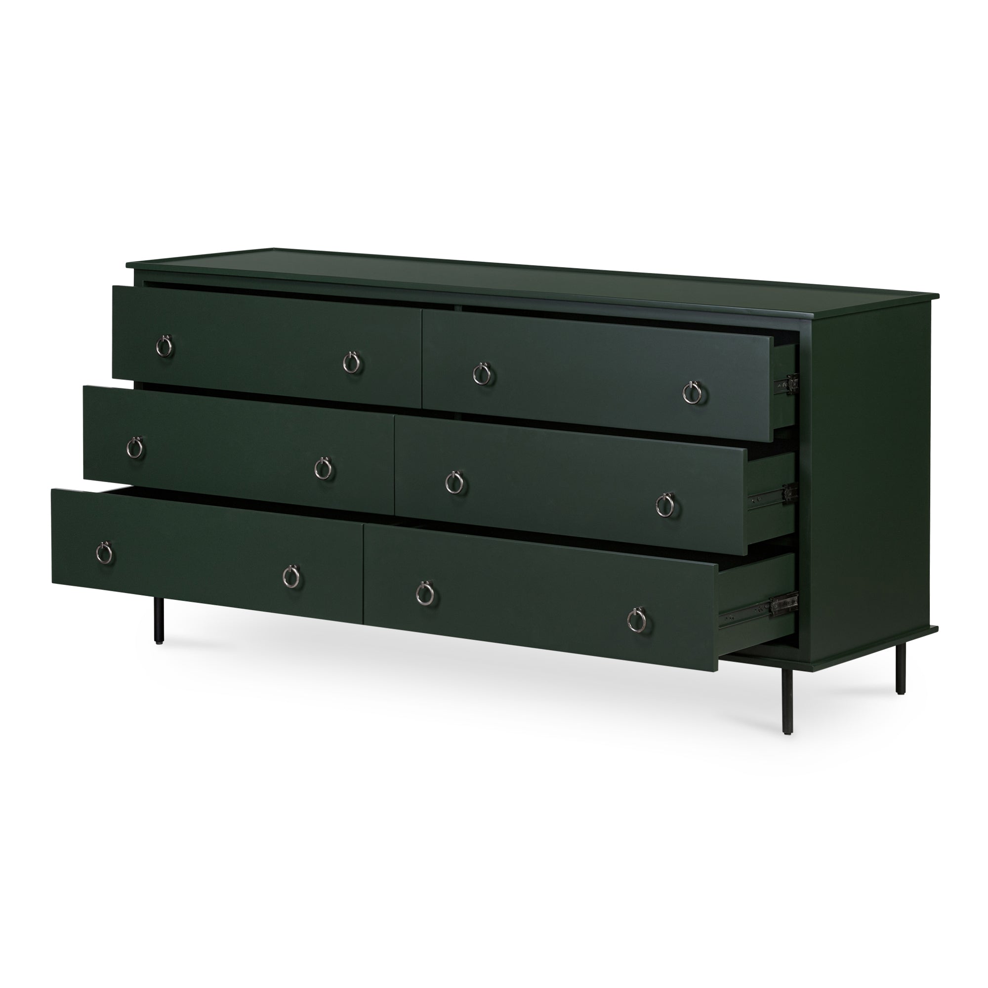 Reagan 6 Drawer Dresser Deep Green - Central Designs