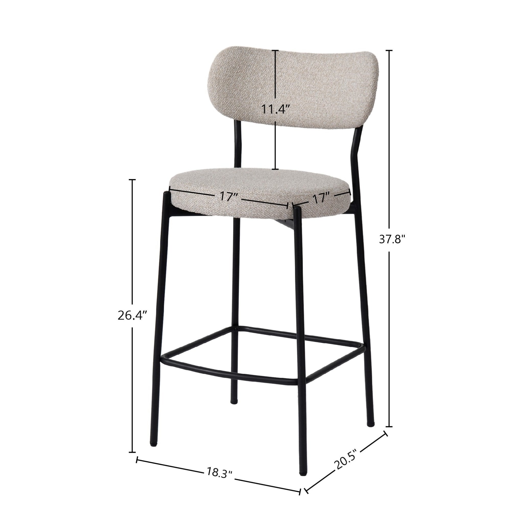 Kai Counter Stool - Bone White - Central Designs