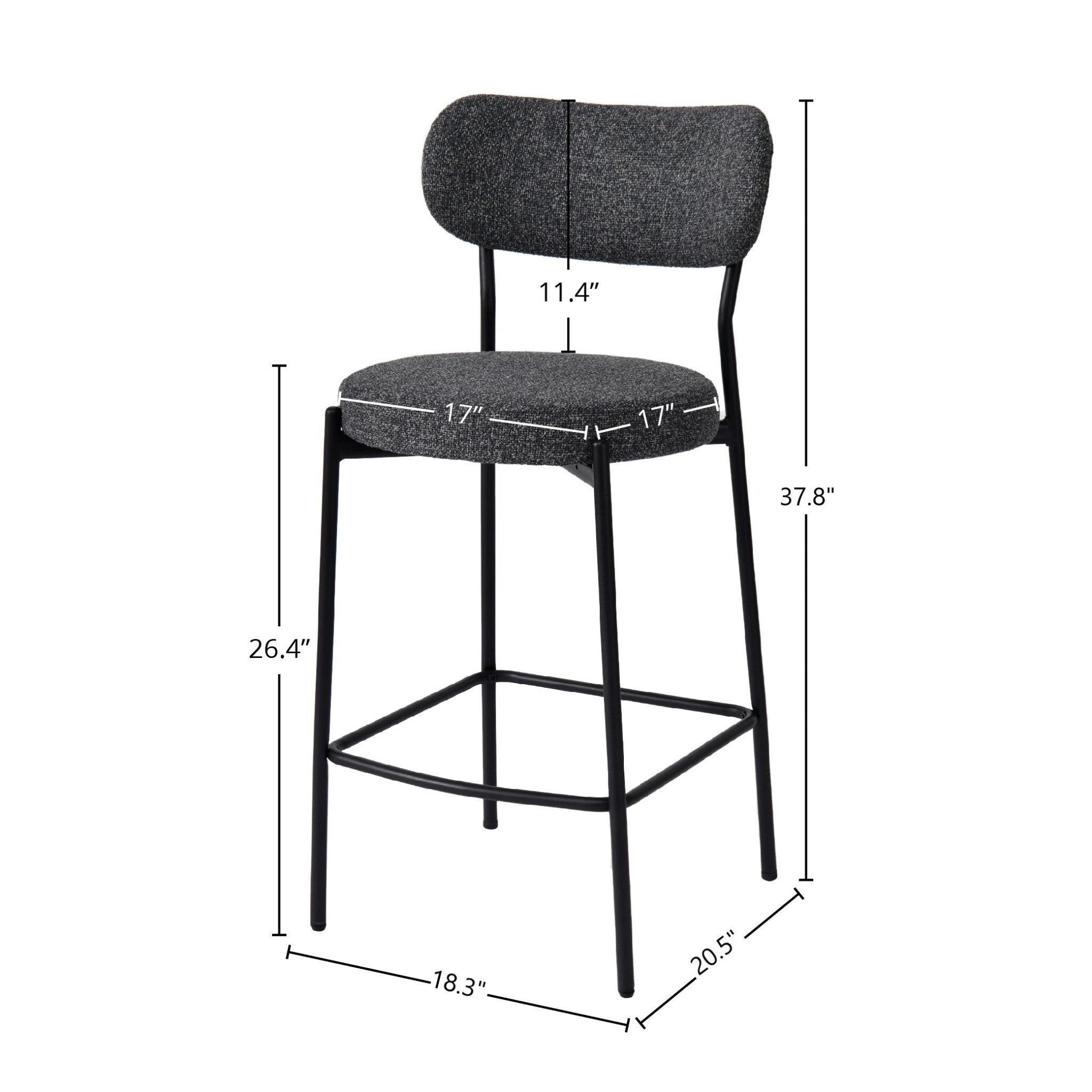 Kai Counter Stool - Chunky Grey - Central Designs