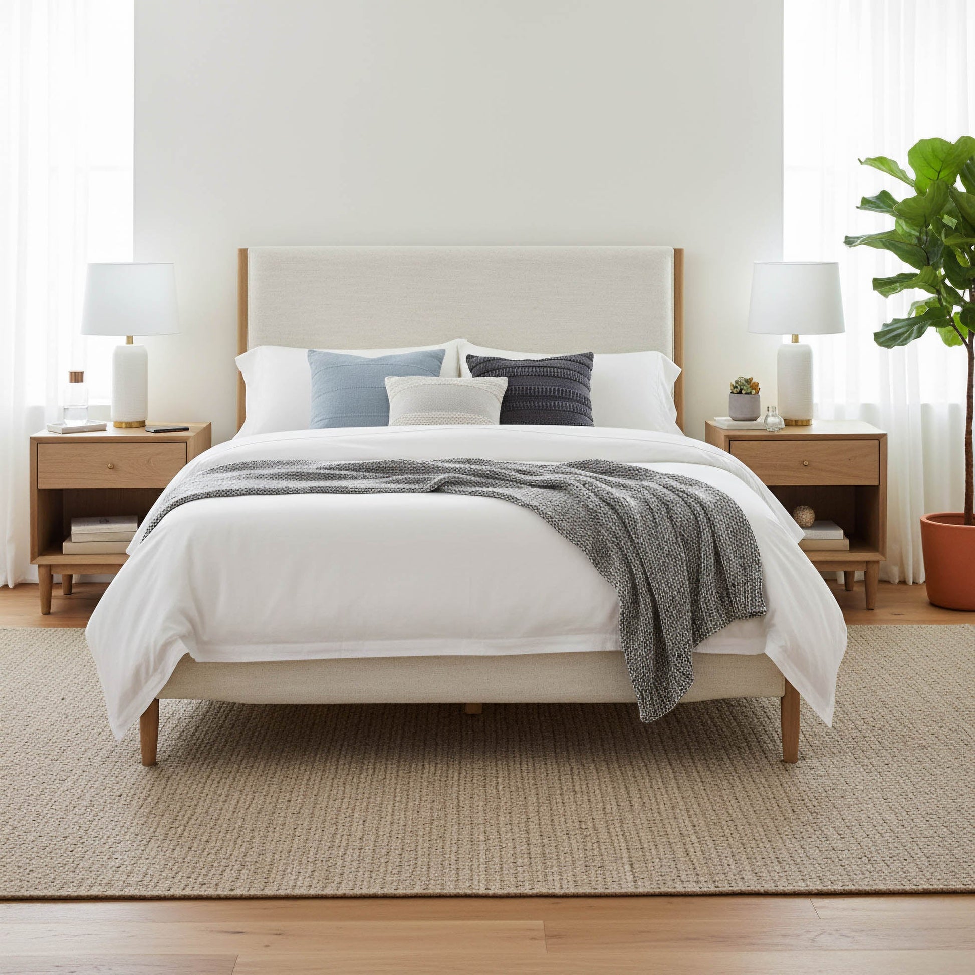 Kamelia Queen Bed - Sand - Central Designs