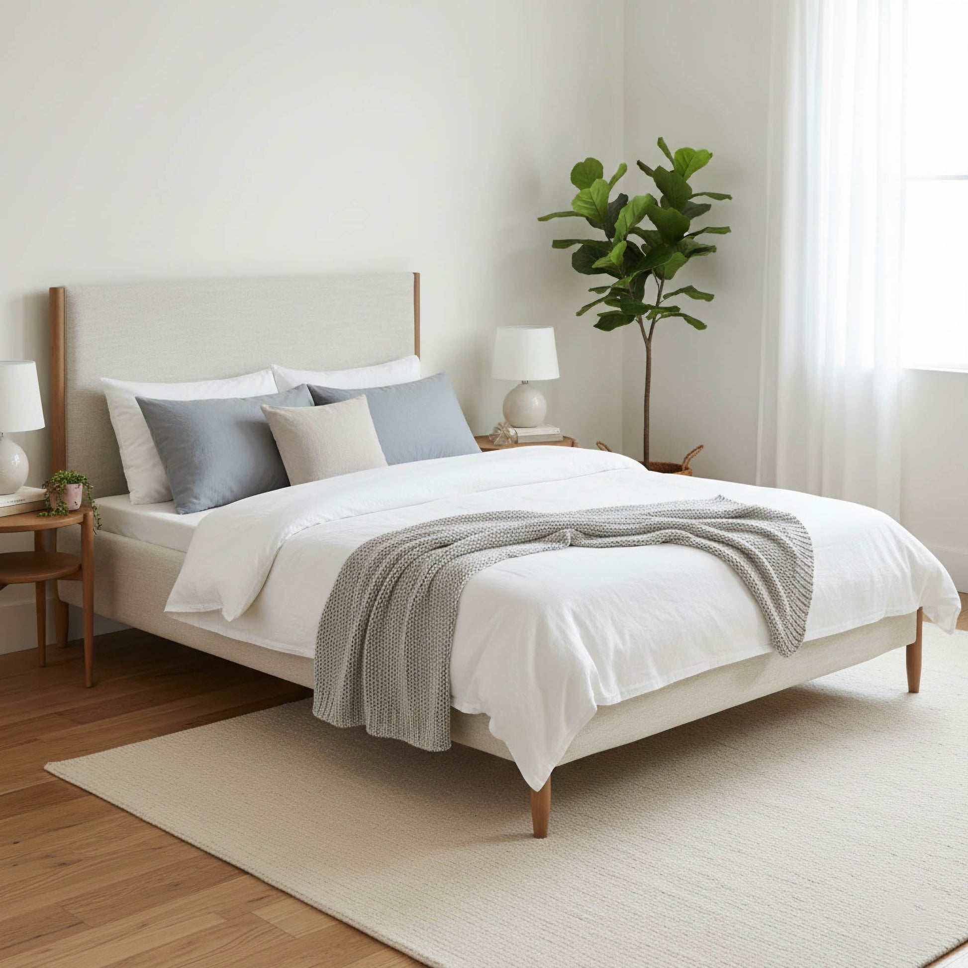 Kamelia Queen Bed - Sand - Central Designs