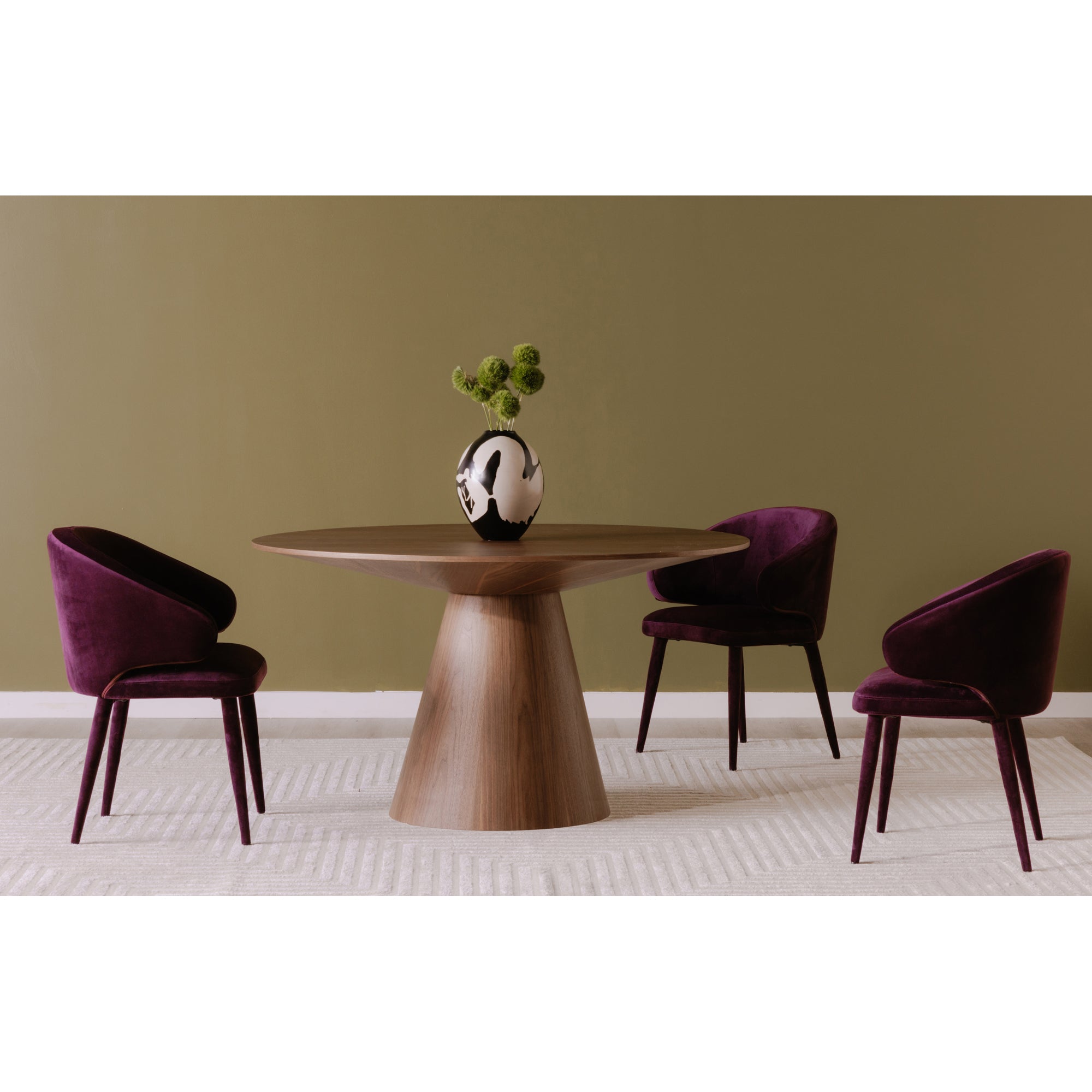 Otago Round 54In Dining Table Walnut Brown