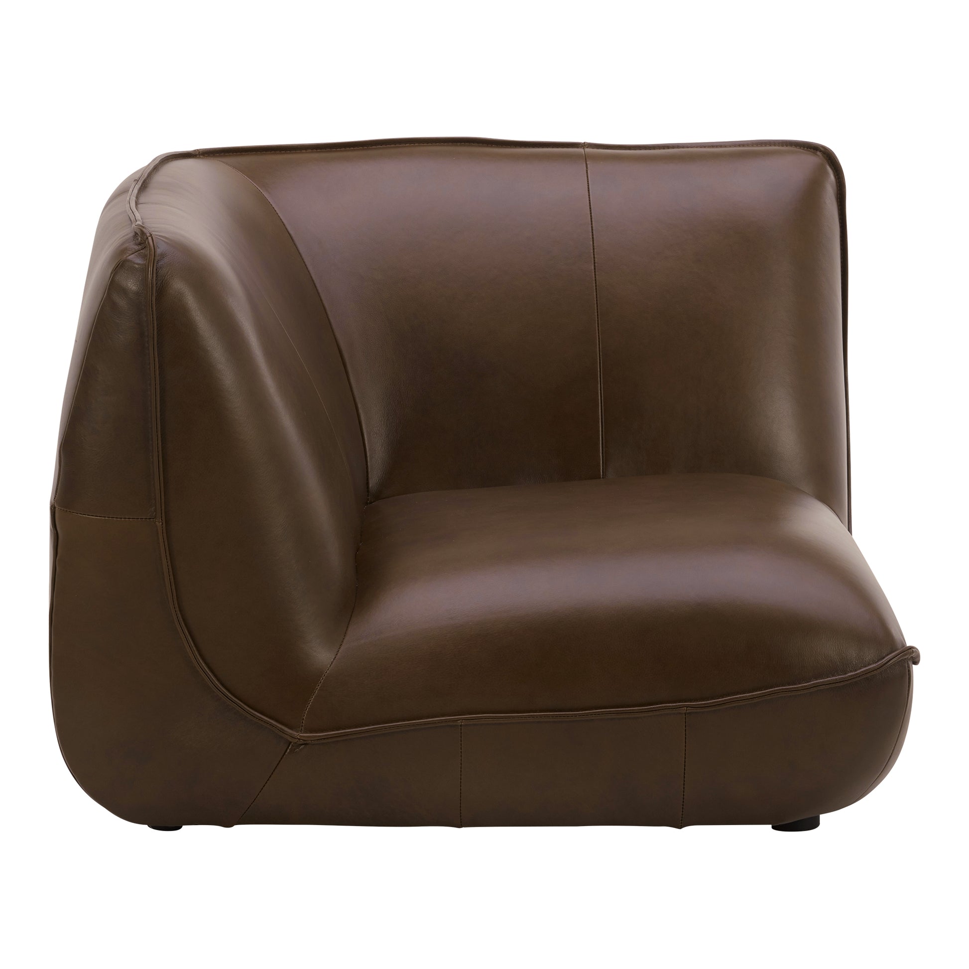 Zeppelin Leather Corner Chair Toasted Hickory - Central Designs