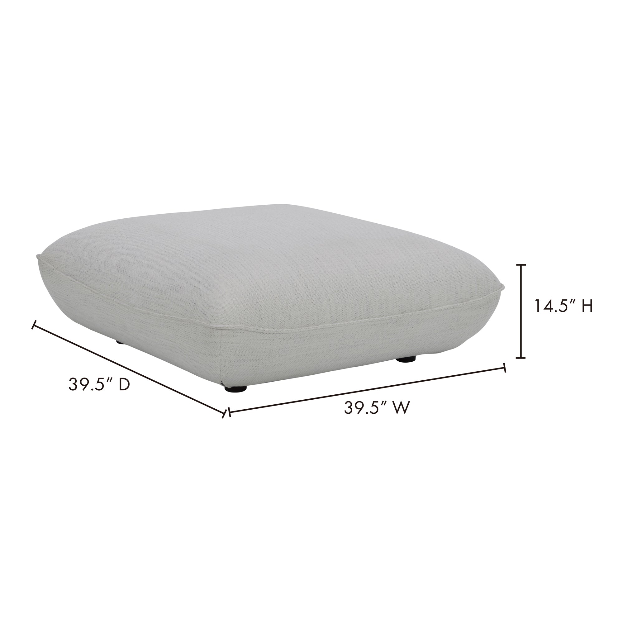 Zeppelin Ottoman Salt Stone White