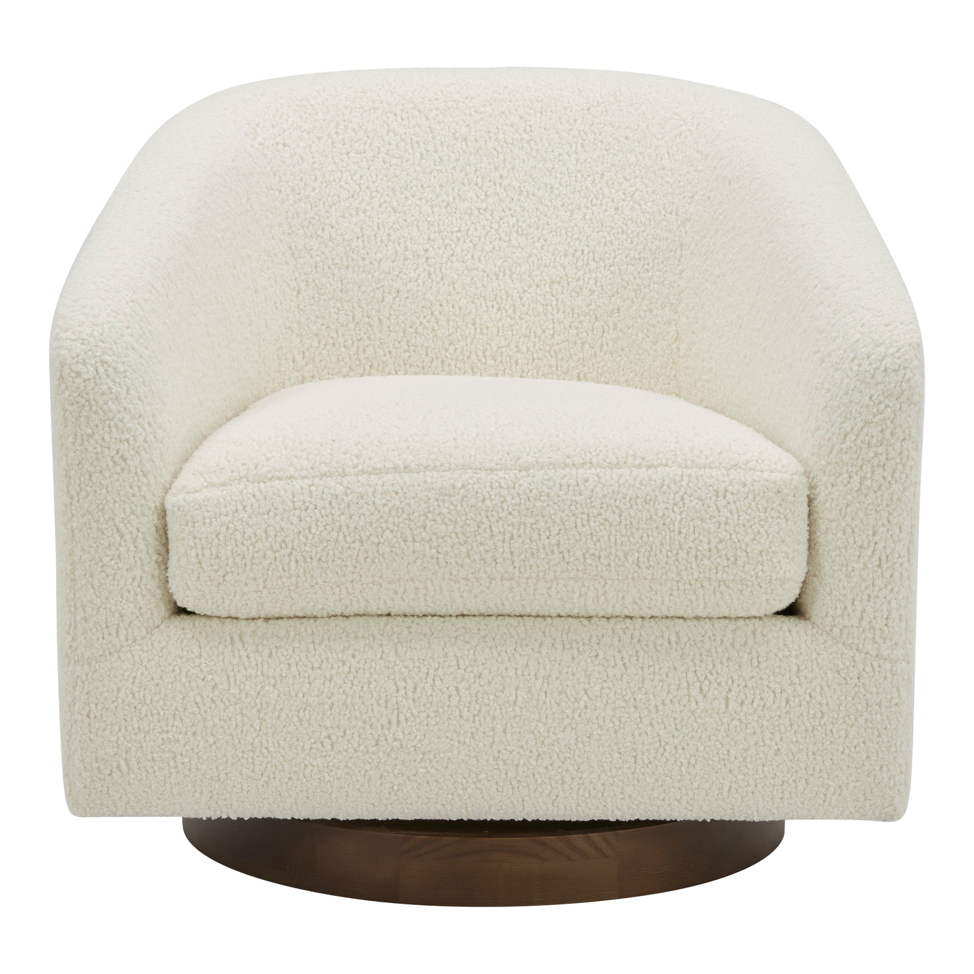 Oscy Swivel Chair Faux Shearling White - Central Designs