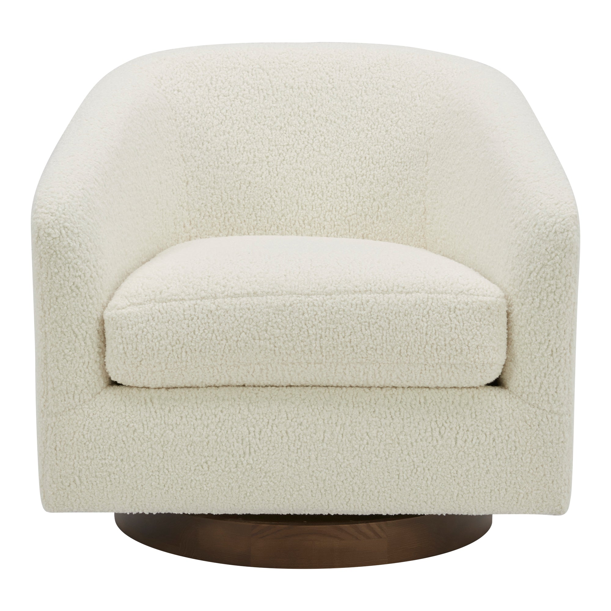 Oscy Swivel Chair Faux Shearling White - Central Designs