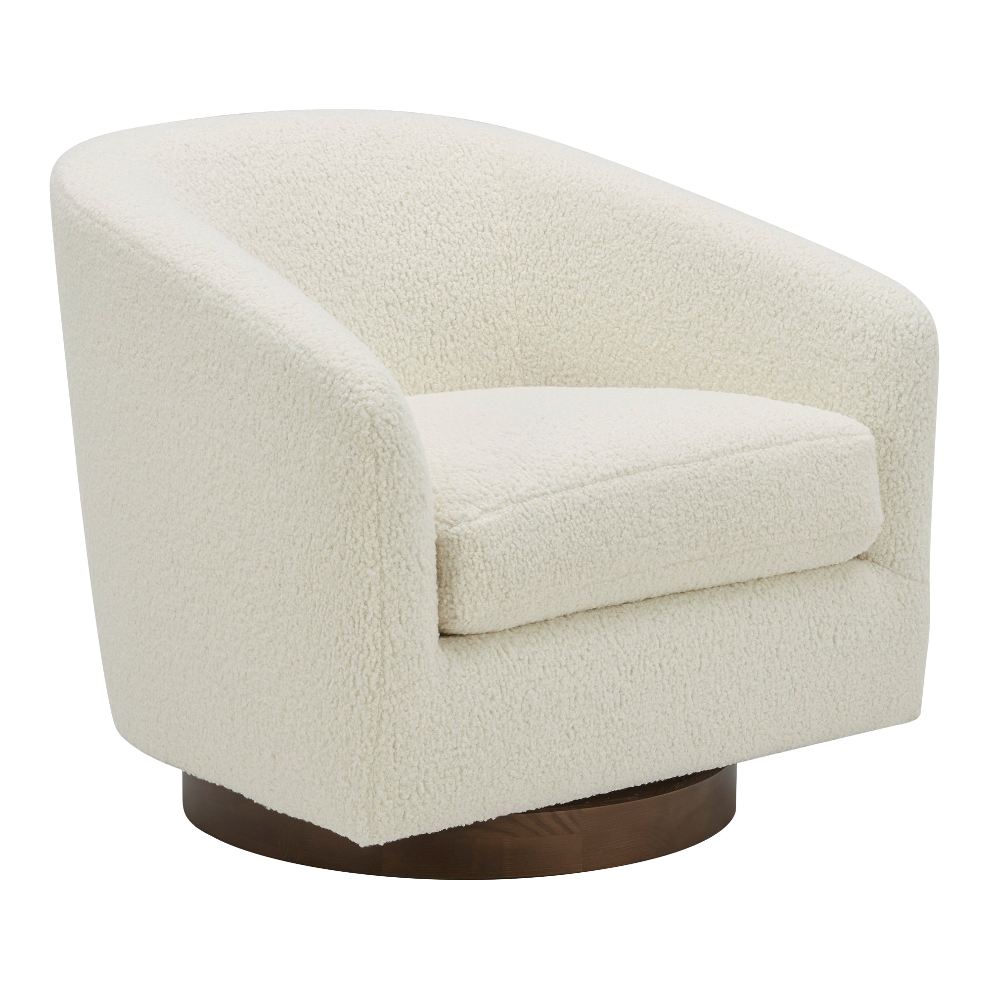 Oscy Swivel Chair Faux Shearling White - Central Designs